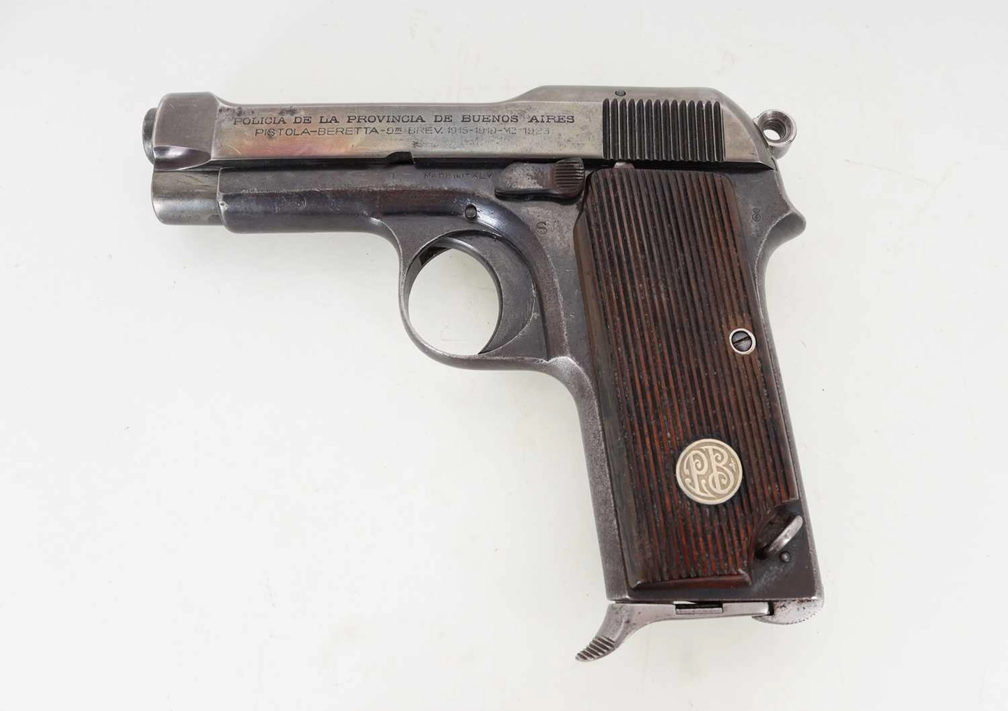 DEACTIVATED BERETTA 9MM ARGENTINIAN POLICE SEI AUTOMATIC PISTOL EARLY/MID