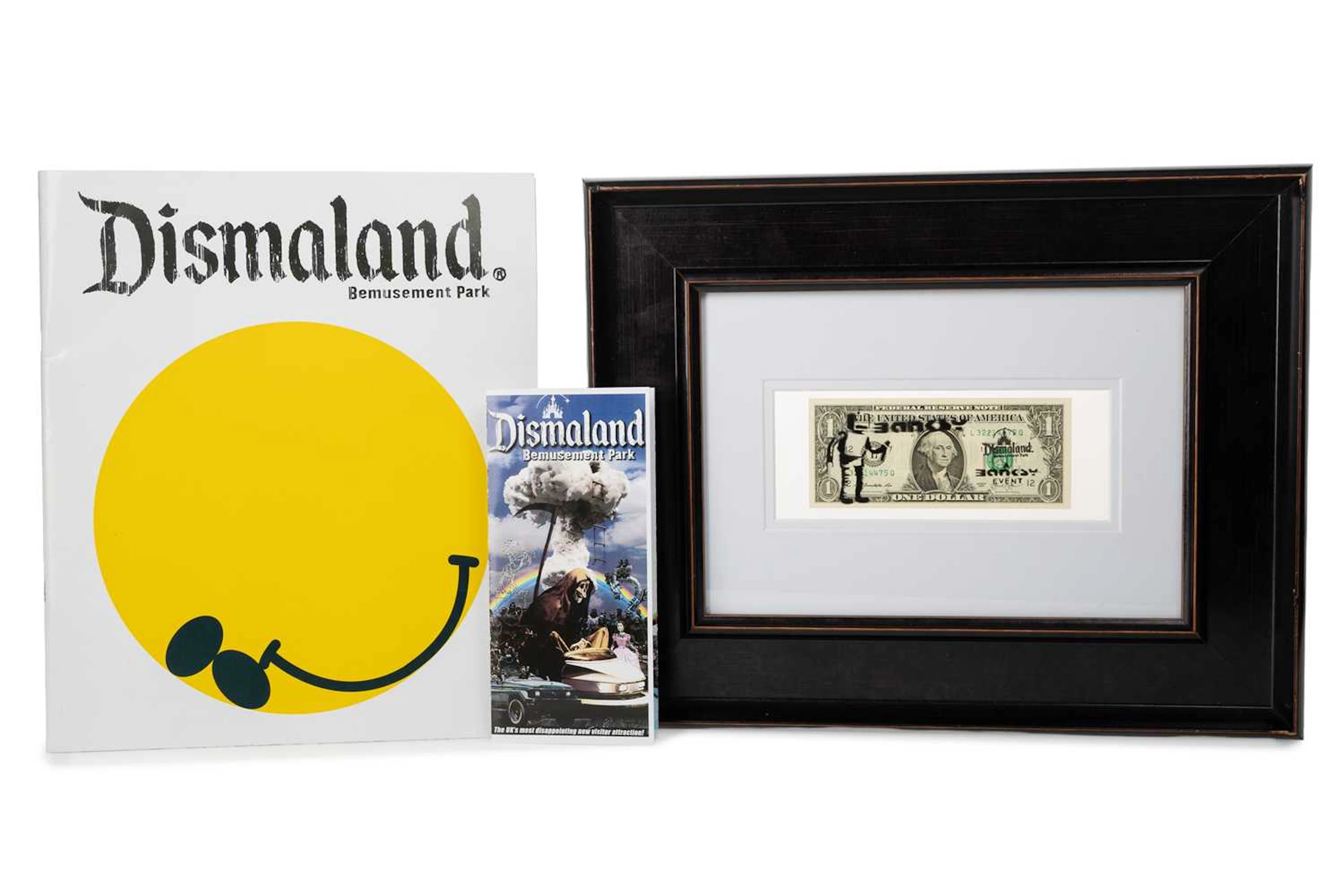 BANKSY - DISMALAND- ORIGINAL ONE DOLLAR BILL, PROGRAM AND LEAFLET CIRCA 2015