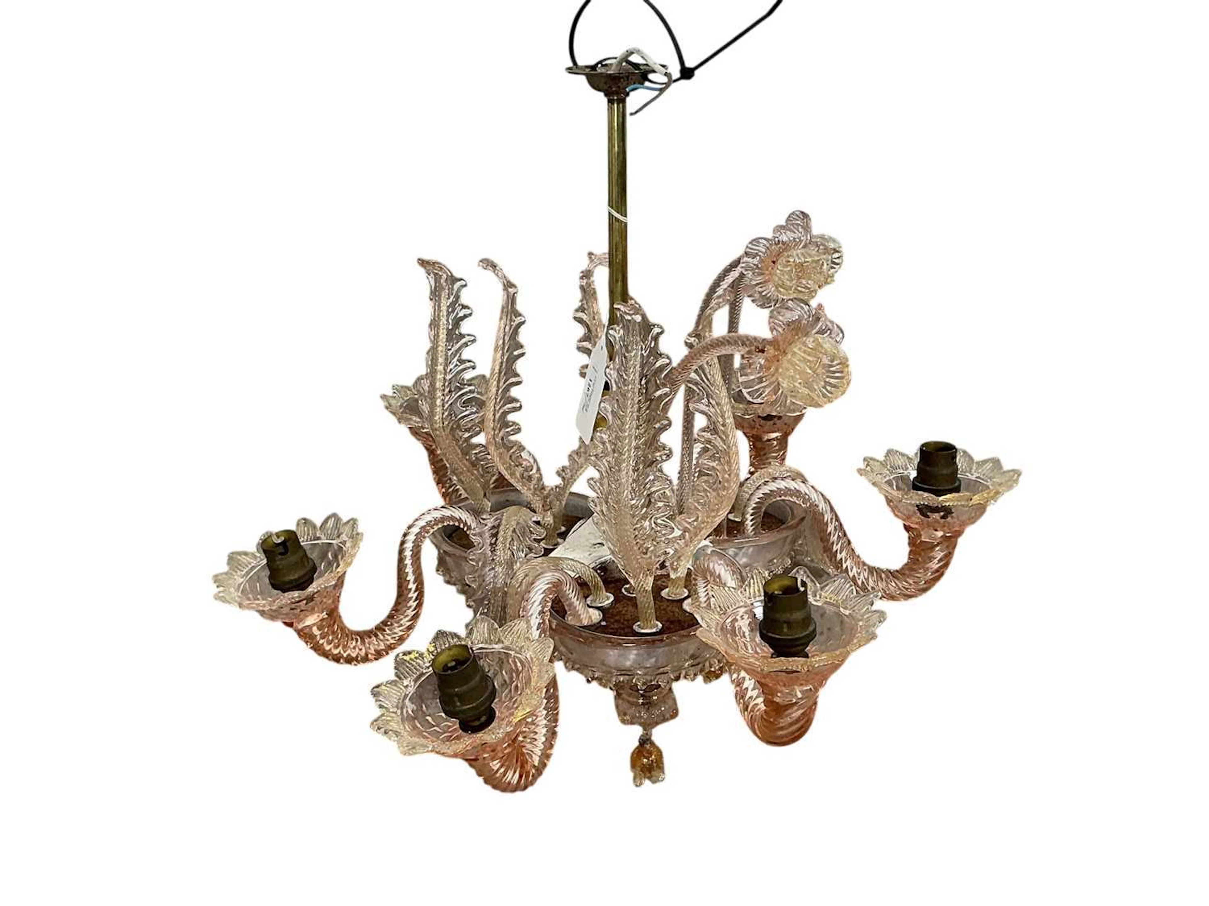 GLASS CHANDELIER EARLY 20TH CENTURY