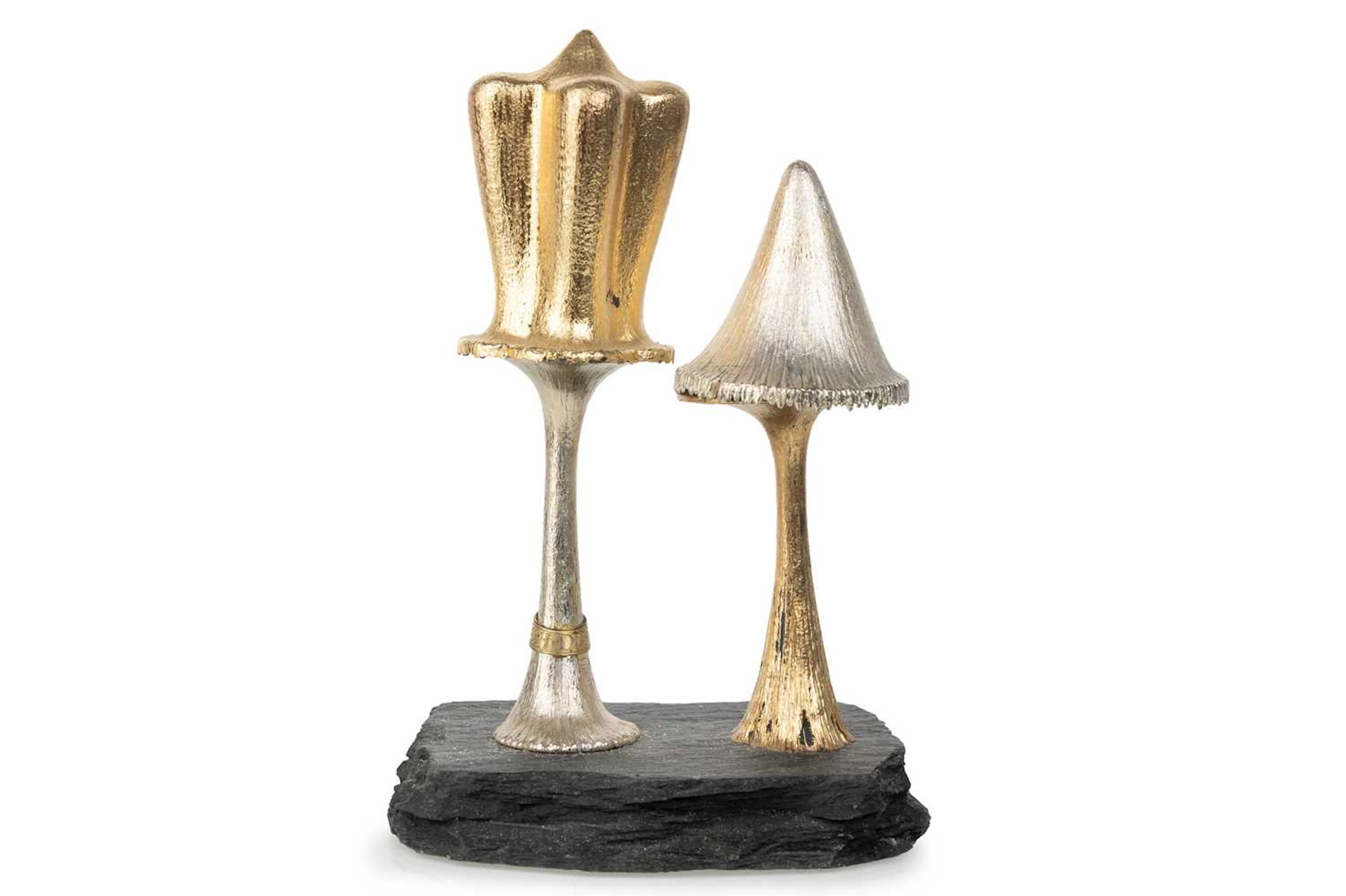 ELIZABETH II SILVER AND SILVER GILT SURPRISE MUSHROOMS MAKER CHRISTOPHER