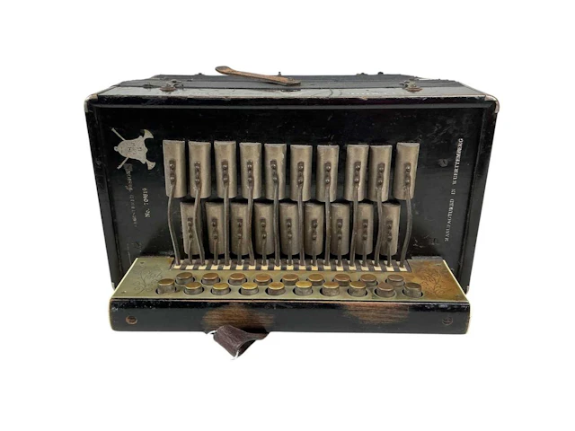 TWO GERMAN BUTTON ACCORDIONS EARLY 20TH CENTURY