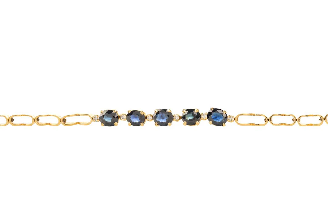 SAPPHIRE AND DIAMOND BRACELET LATE 20TH CENTURY