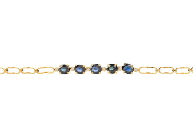 SAPPHIRE AND DIAMOND BRACELET LATE 20TH CENTURY