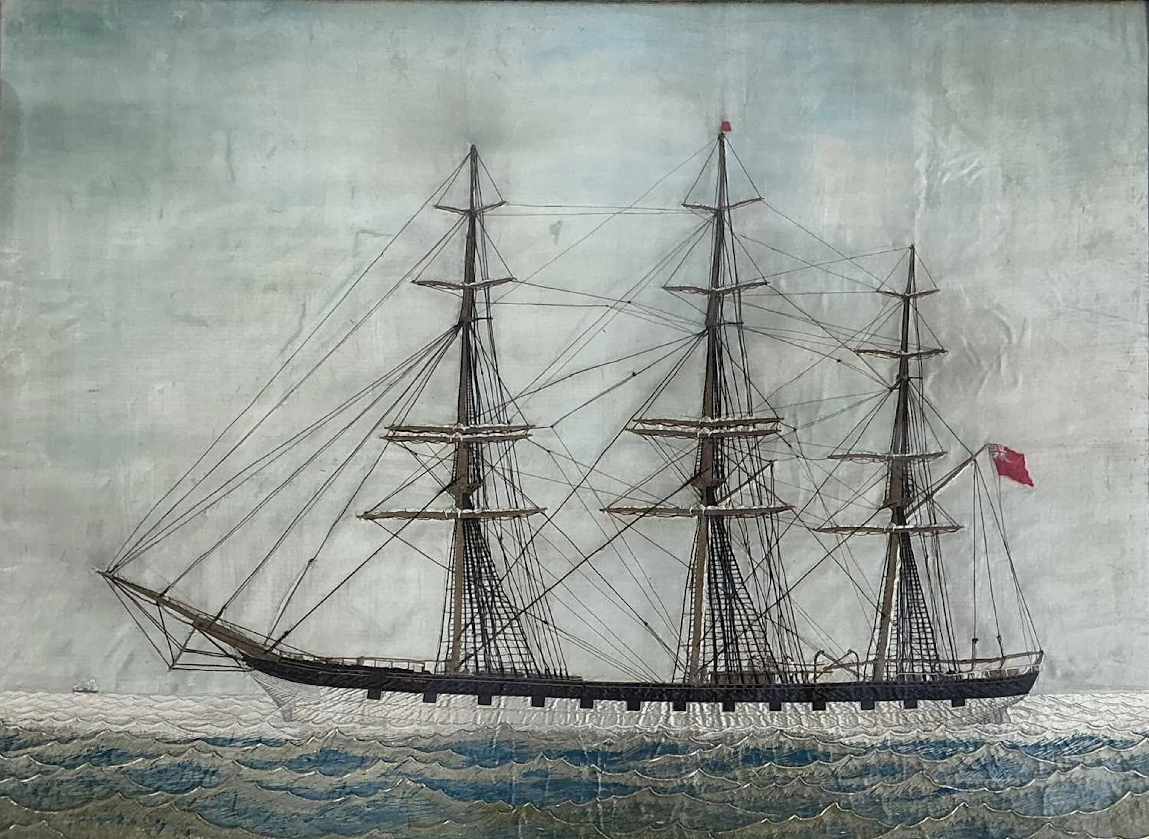 MARITIME EMBROIDERED PANEL EARLY 20TH CENTURY