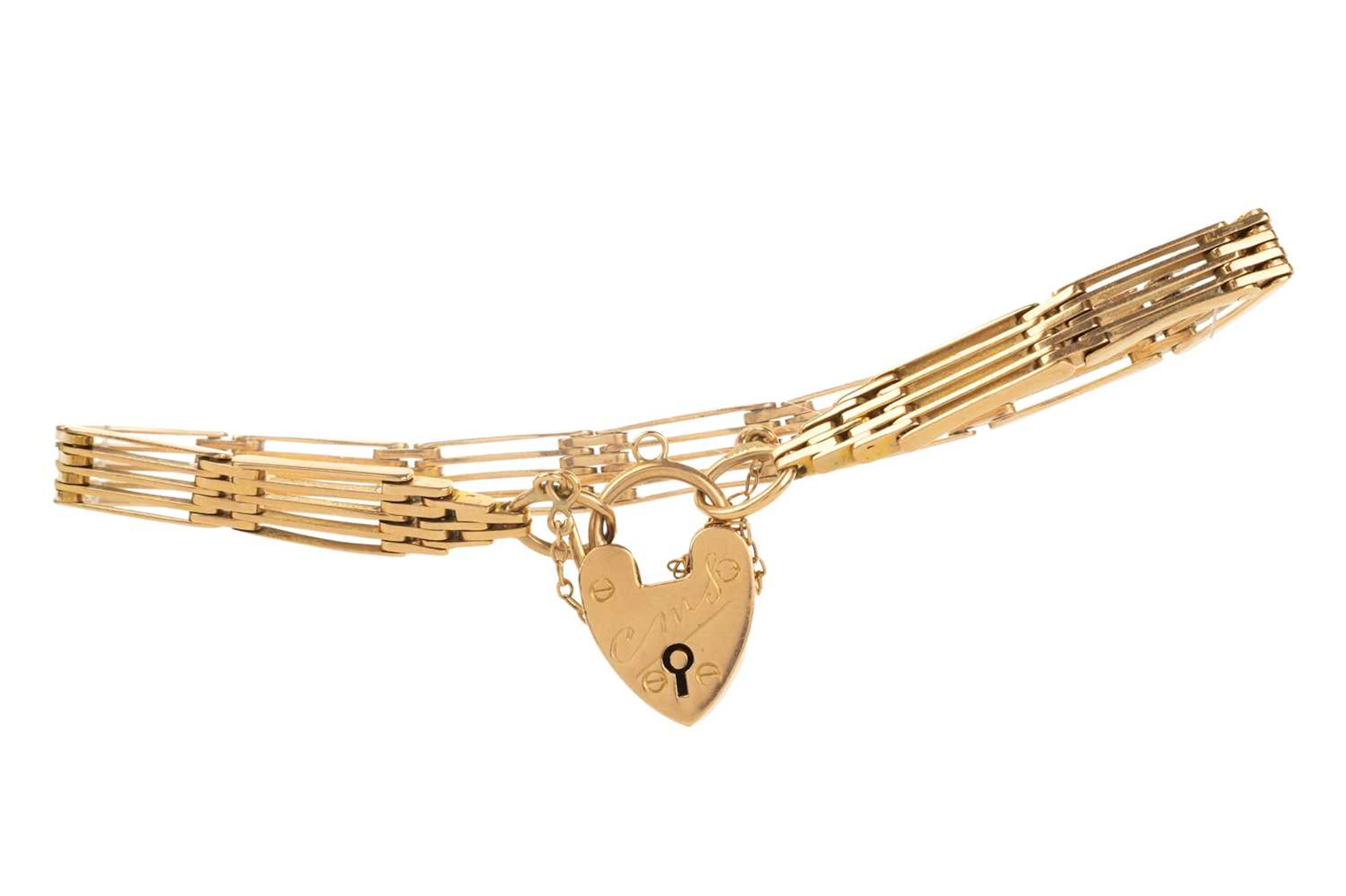 GOLD GATE BRACELET EARLY 20TH CENTURY