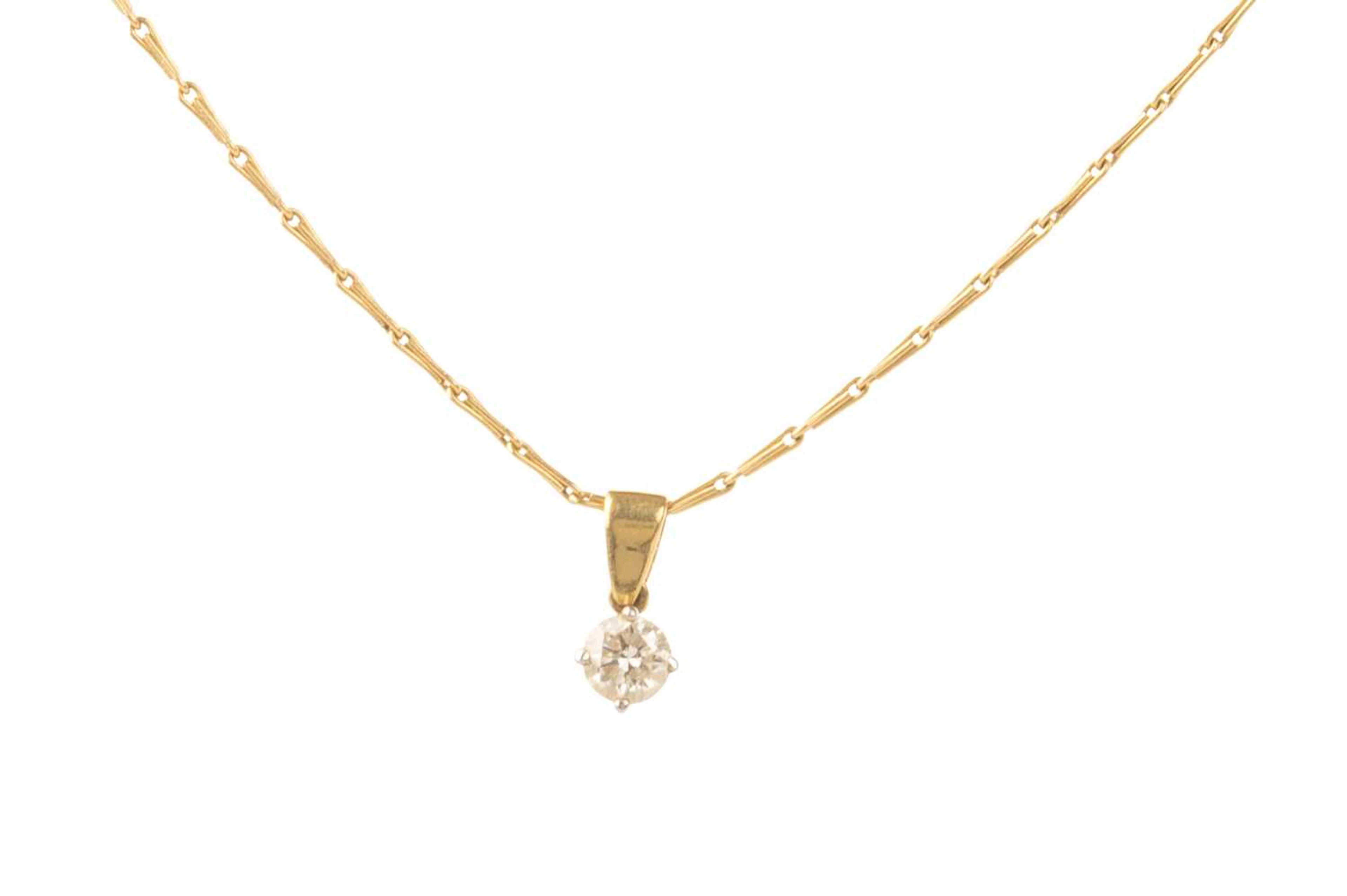 DIAMOND SOLITAIRE NECKLACE LATE 20TH CENTURY