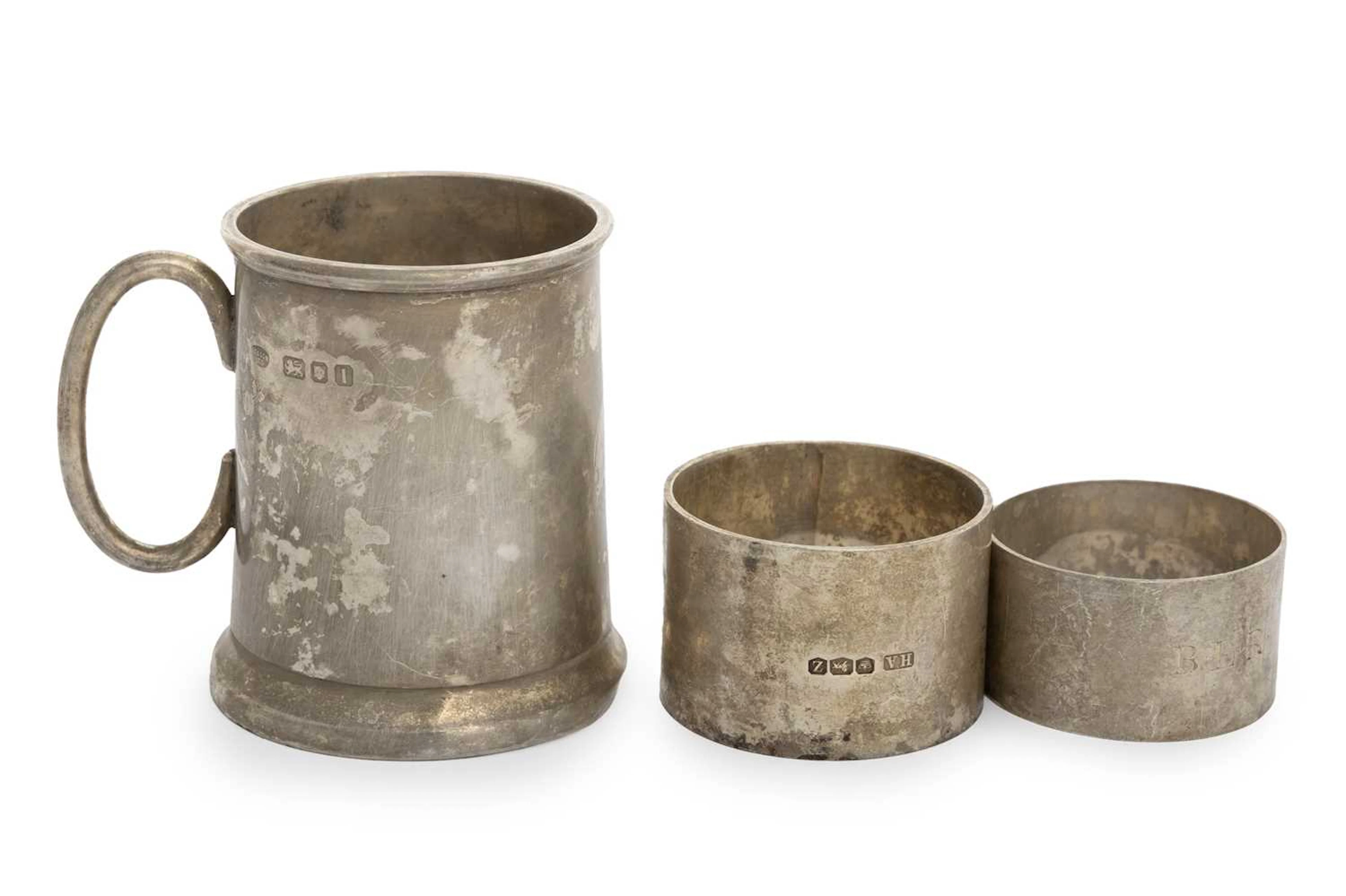 GEORGE VI SILVER CHRISTENING CUP, LONDON 1944 ALONG WITH TWO SILVER