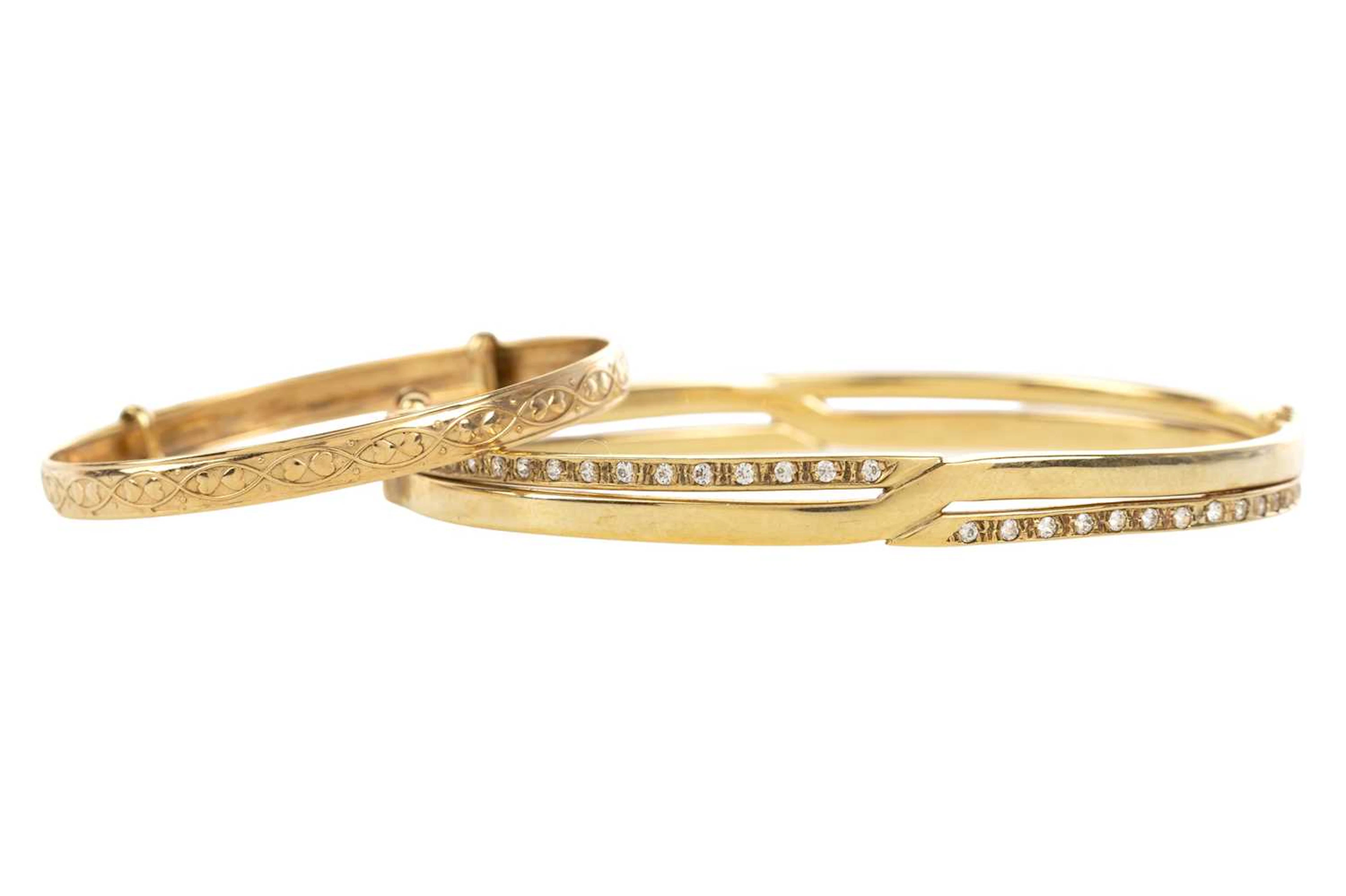 TWO BANGLES LATE 20TH CENTURY