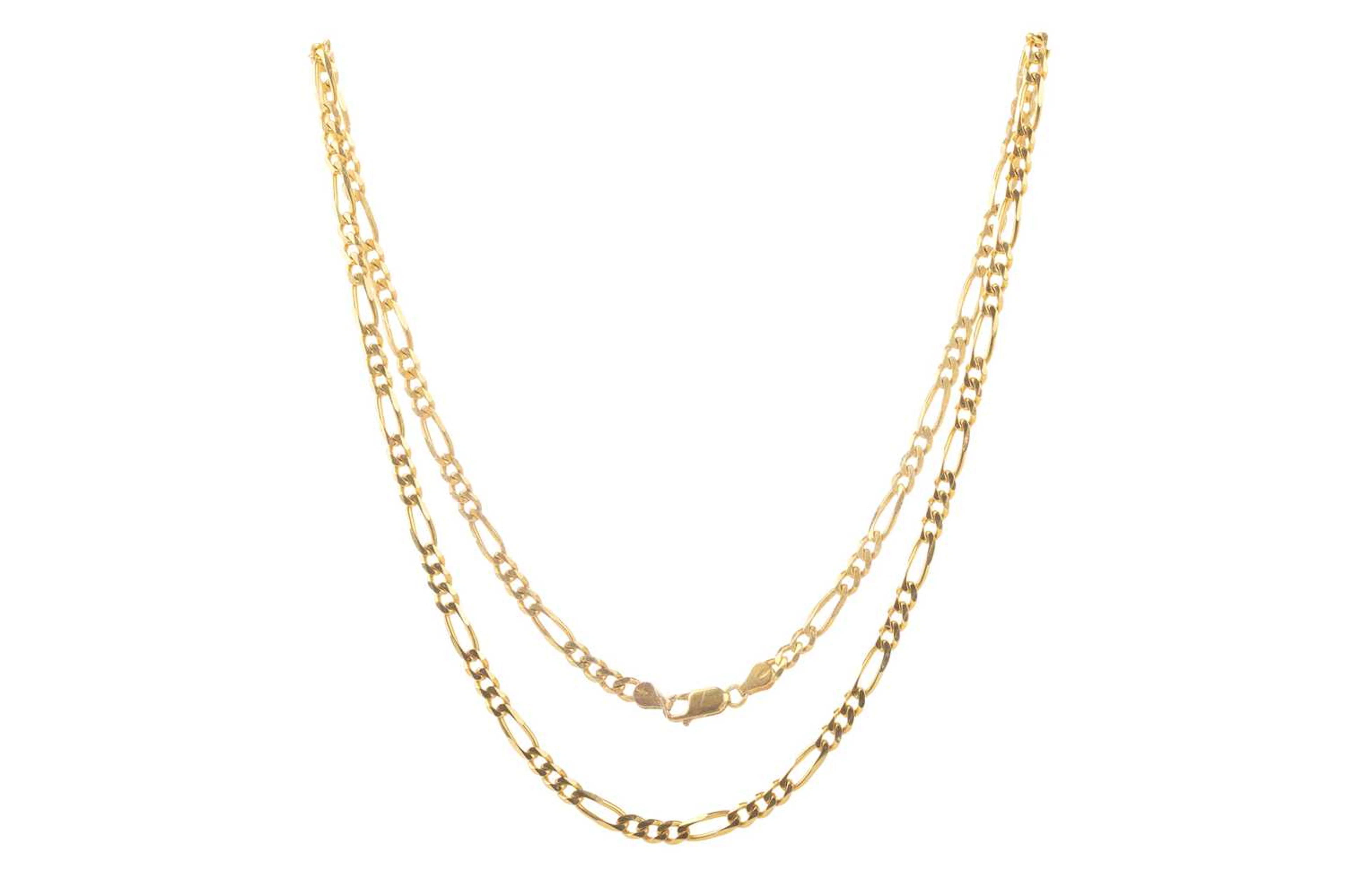 GOLD FIGARO CHAIN LATE 20TH CENTURY