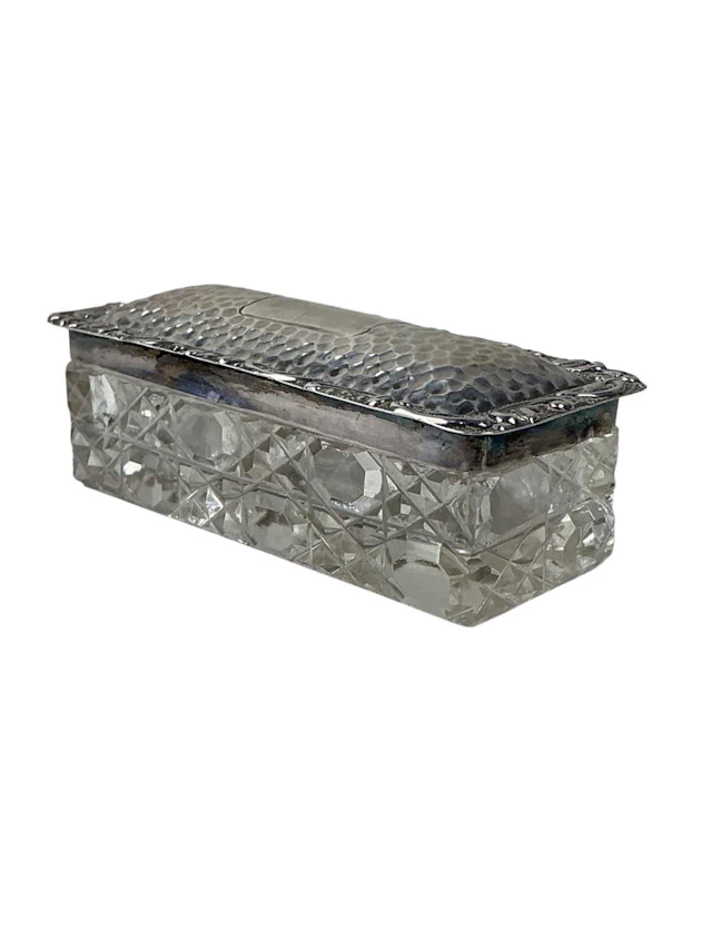 EDWARD VII SILVER LIDDED BOX MAKER EDWIN JOSEPH HOULSTON, BIRMINGHAM 1905