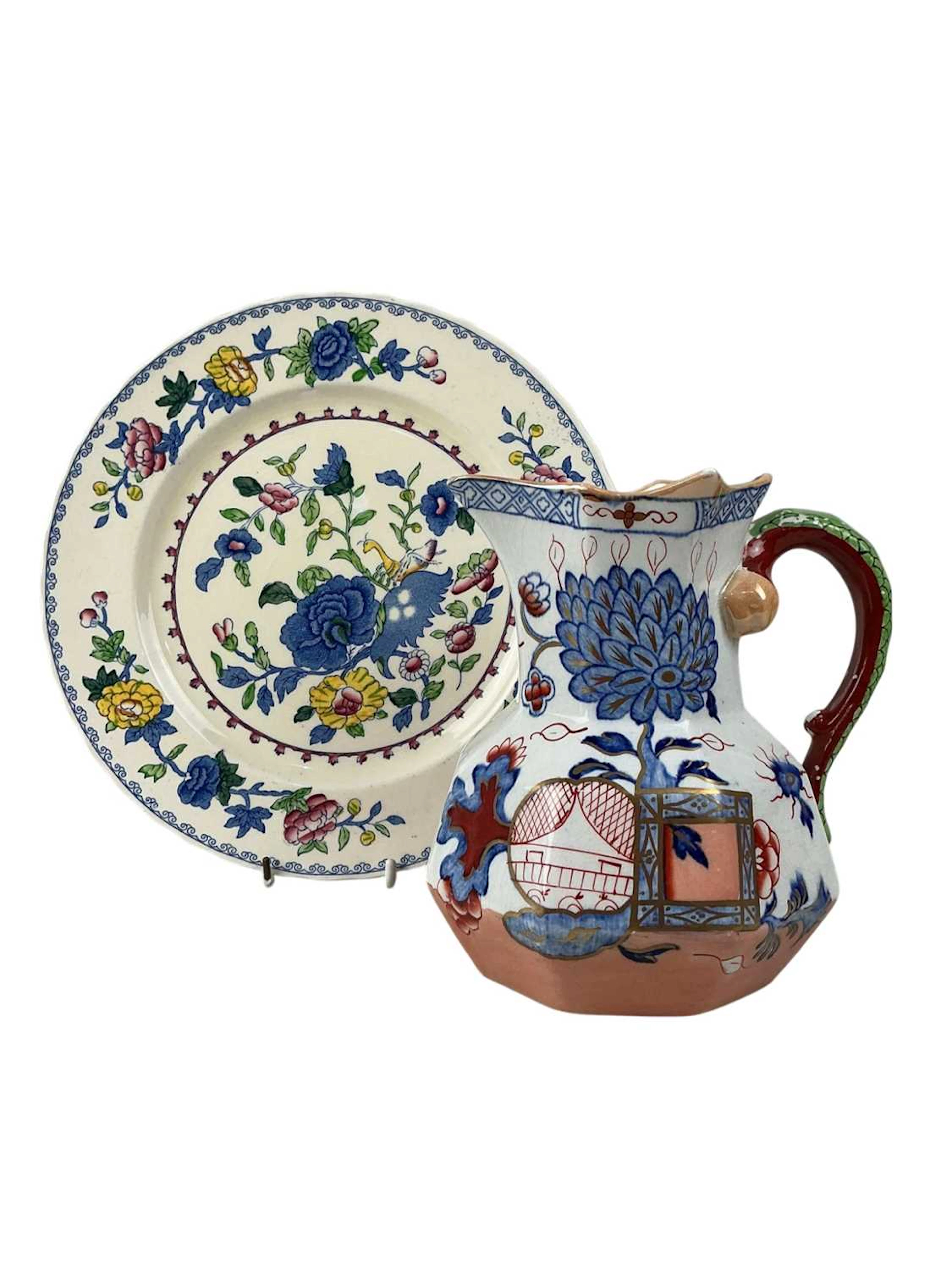 MASON'S EWER AND PLATE EARLY 20TH CENTURY
