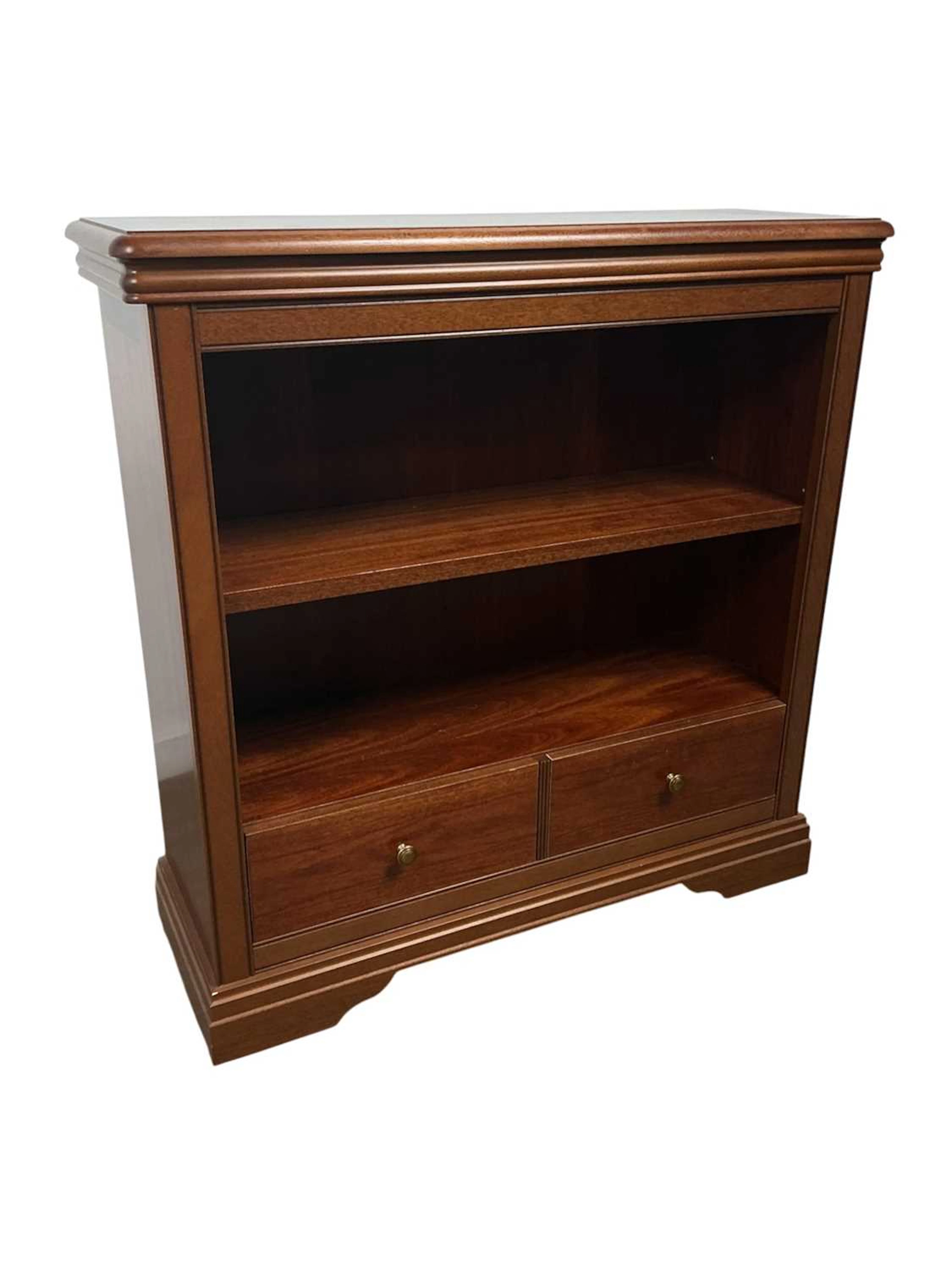 REPRODUCTION MAHOGANY OPEN BOOKCASE EARLY 21ST CENTURY