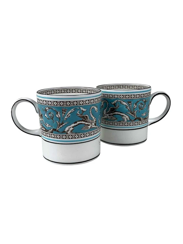 WEDGWOOD COFFEE CUPS, LATE 20TH CENTURY ALONG WITH PICQUOT WARE AND