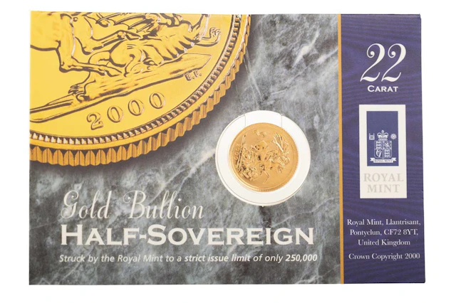 ELIZABETH II GOLD BULLION HALF SOVEREIGN 2000