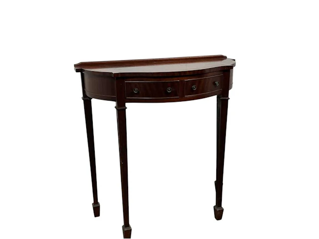 MAHOGANY D SHAPED SIDE TABLE LATE 20TH CENTURY