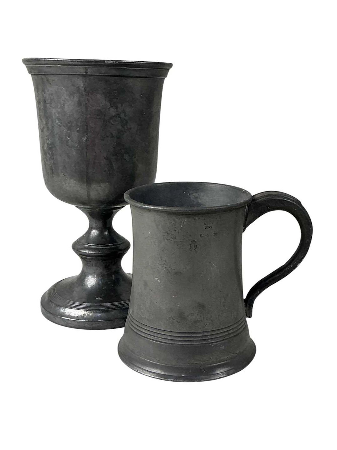 GROUP OF PEWTER ITEMS LATE 19TH CENTURY AND LATER