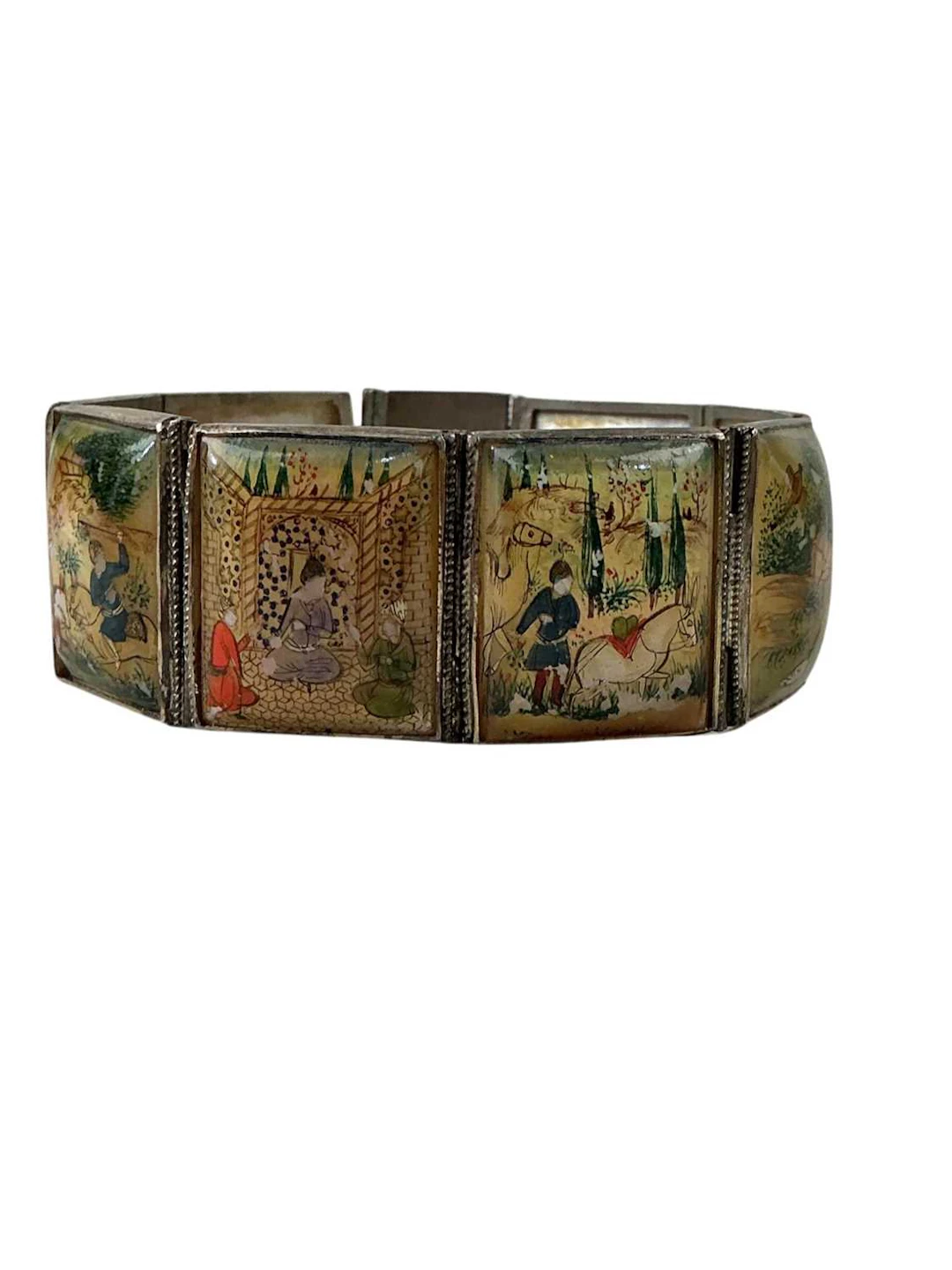 PERSIAN PANEL LINK BRACELET EARLY 20TH CENTURY