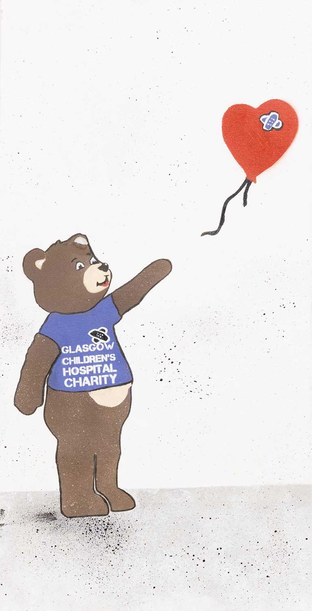 BANKSY HATES ME KAMI BEAR WITH BALLOON