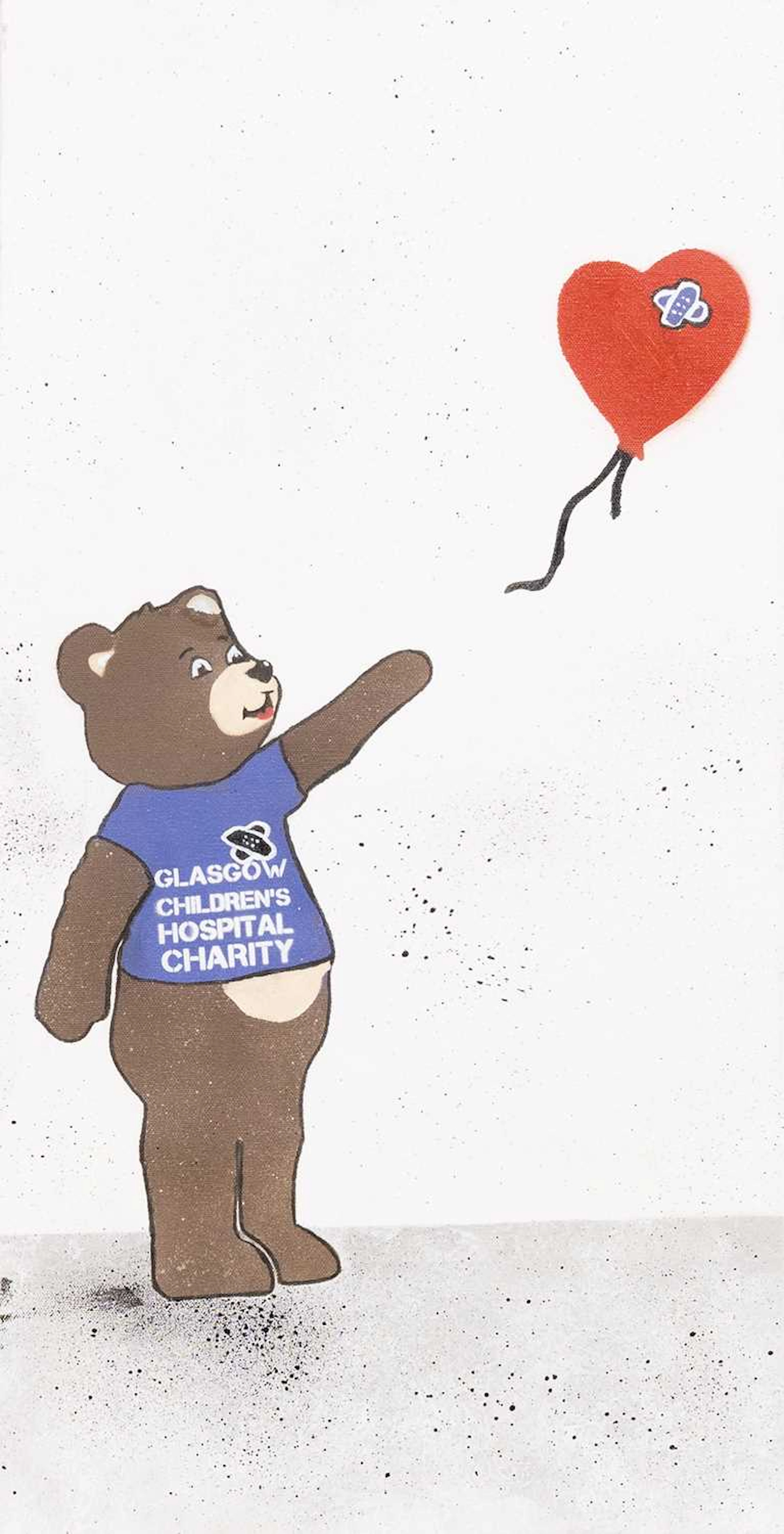 BANKSY HATES ME KAMI BEAR WITH BALLOON