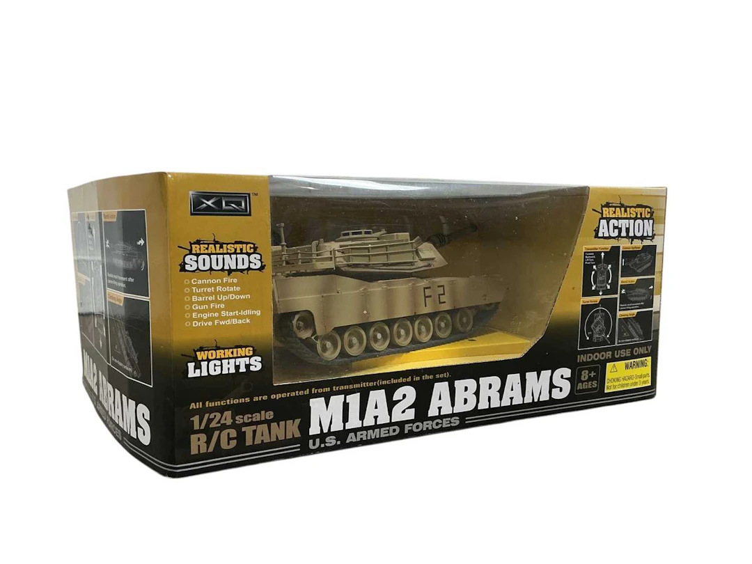 M1A2 ABRAMS 1/24 SCALE R/C TANK, EARLY 21ST CENTURY ALONG WITH TWO