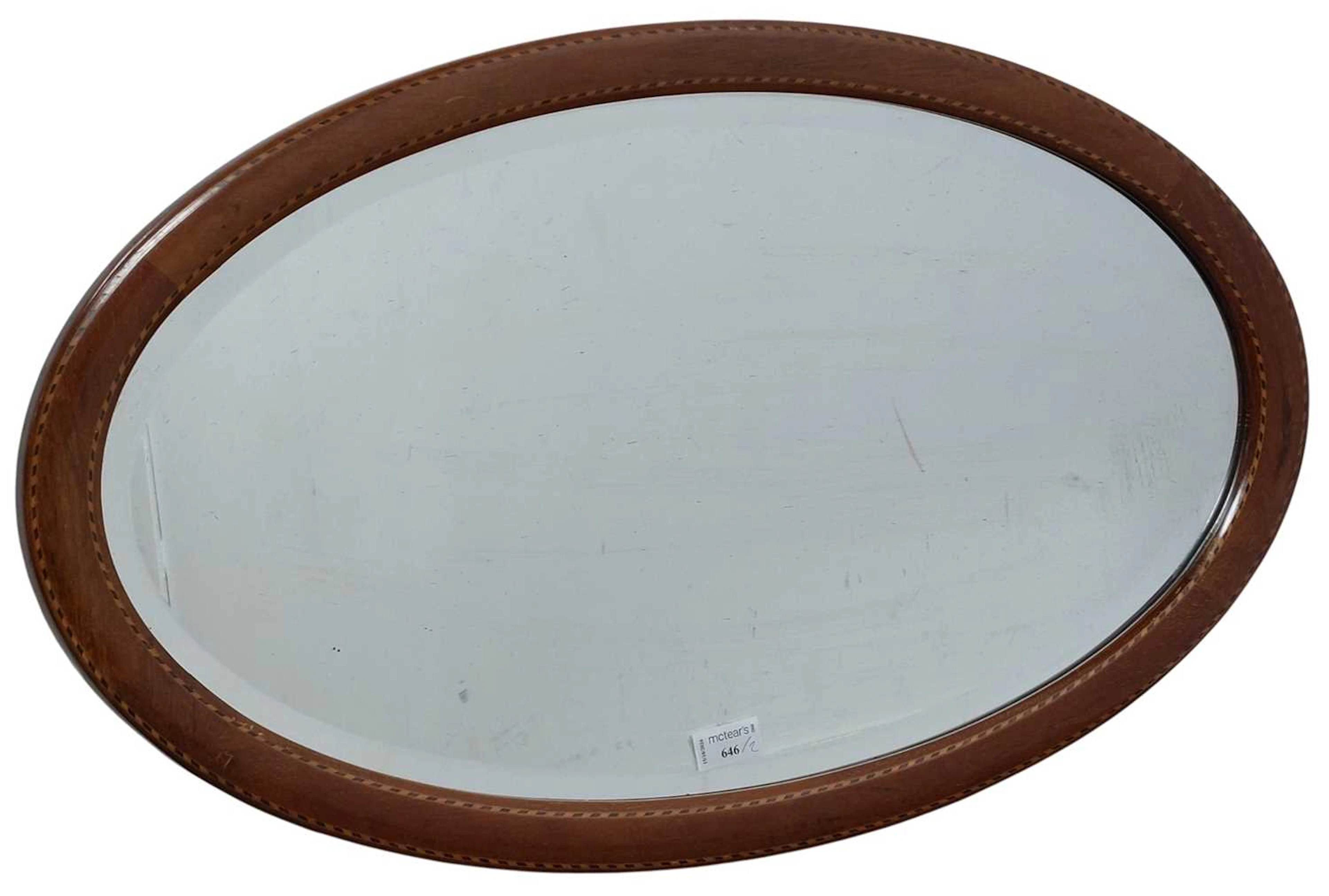 INLAID MAHOGANY WALL MIRROR EARLY 20TH CENTURY