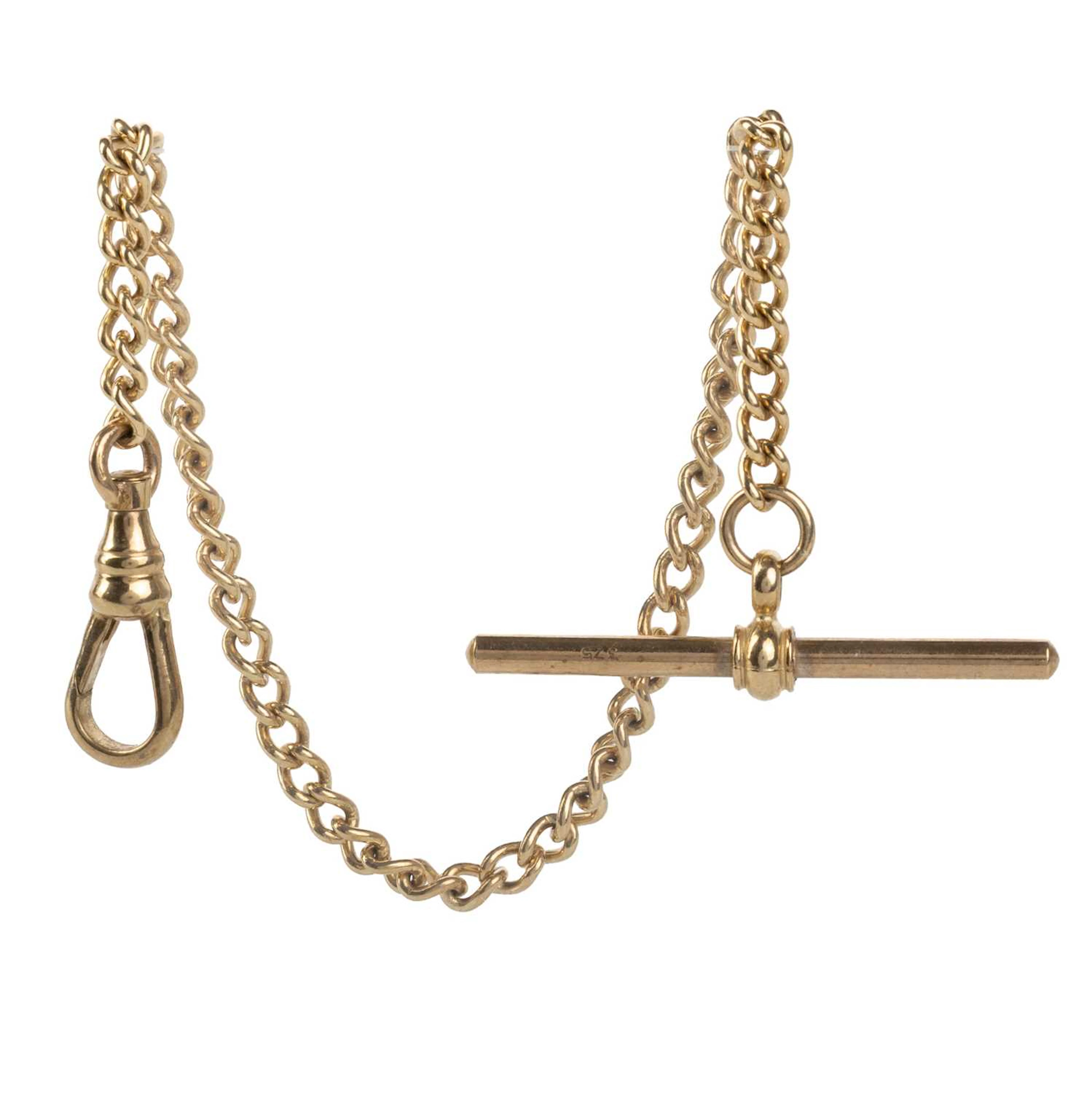 GOLD WATCH CHAIN IN NINE CARAT GOLD