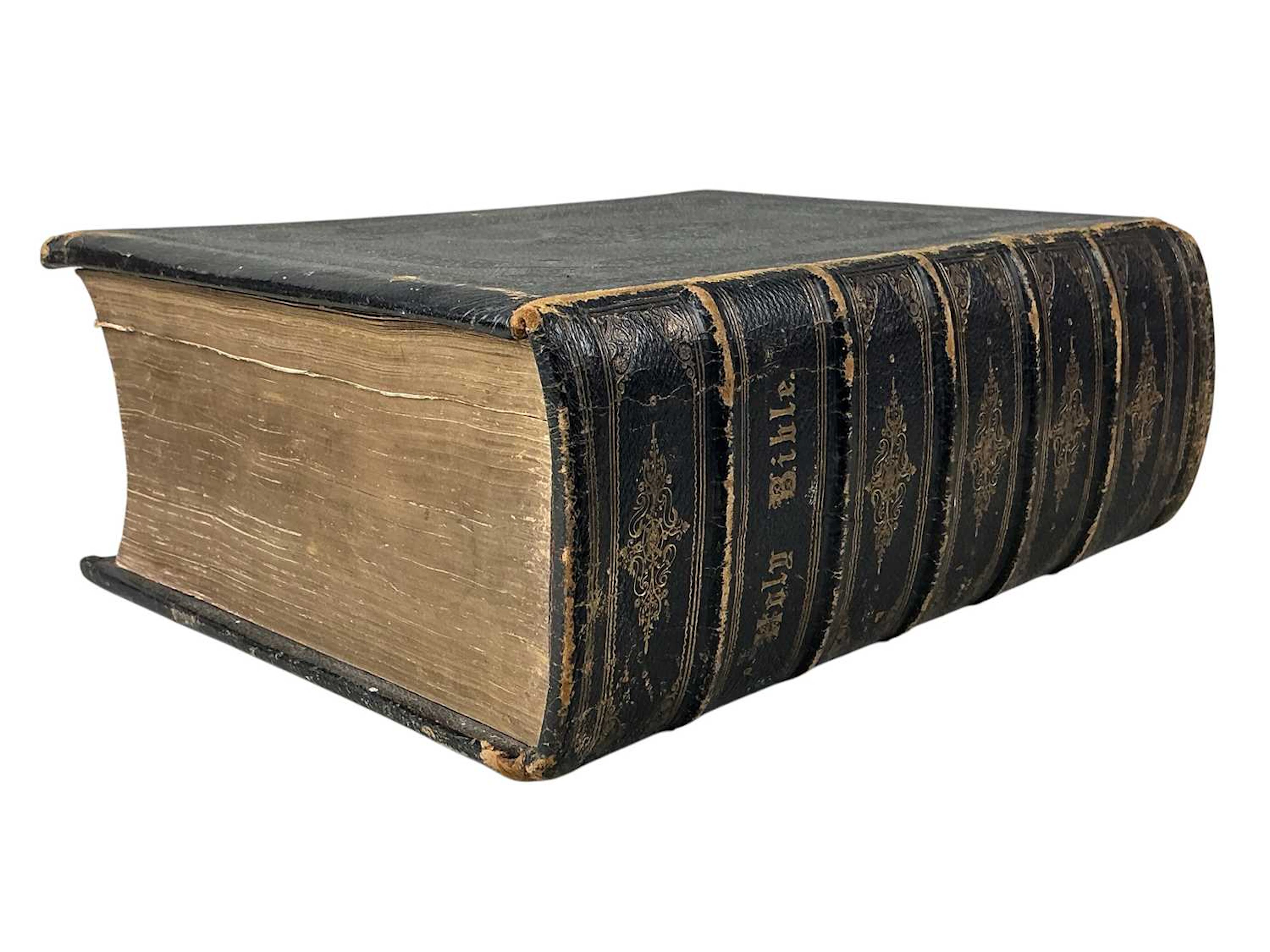 FAMILY BIBLE, OF LARGE PROPORTIONS LATE 19TH CENTURY