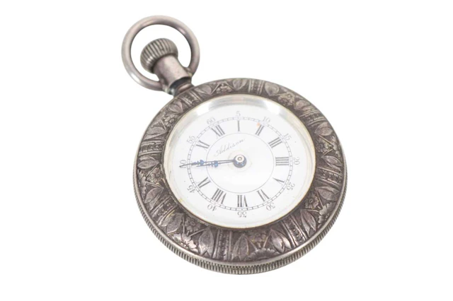 VICTORIAN SILVER FOB WATCH LATE 19TH CENTURY