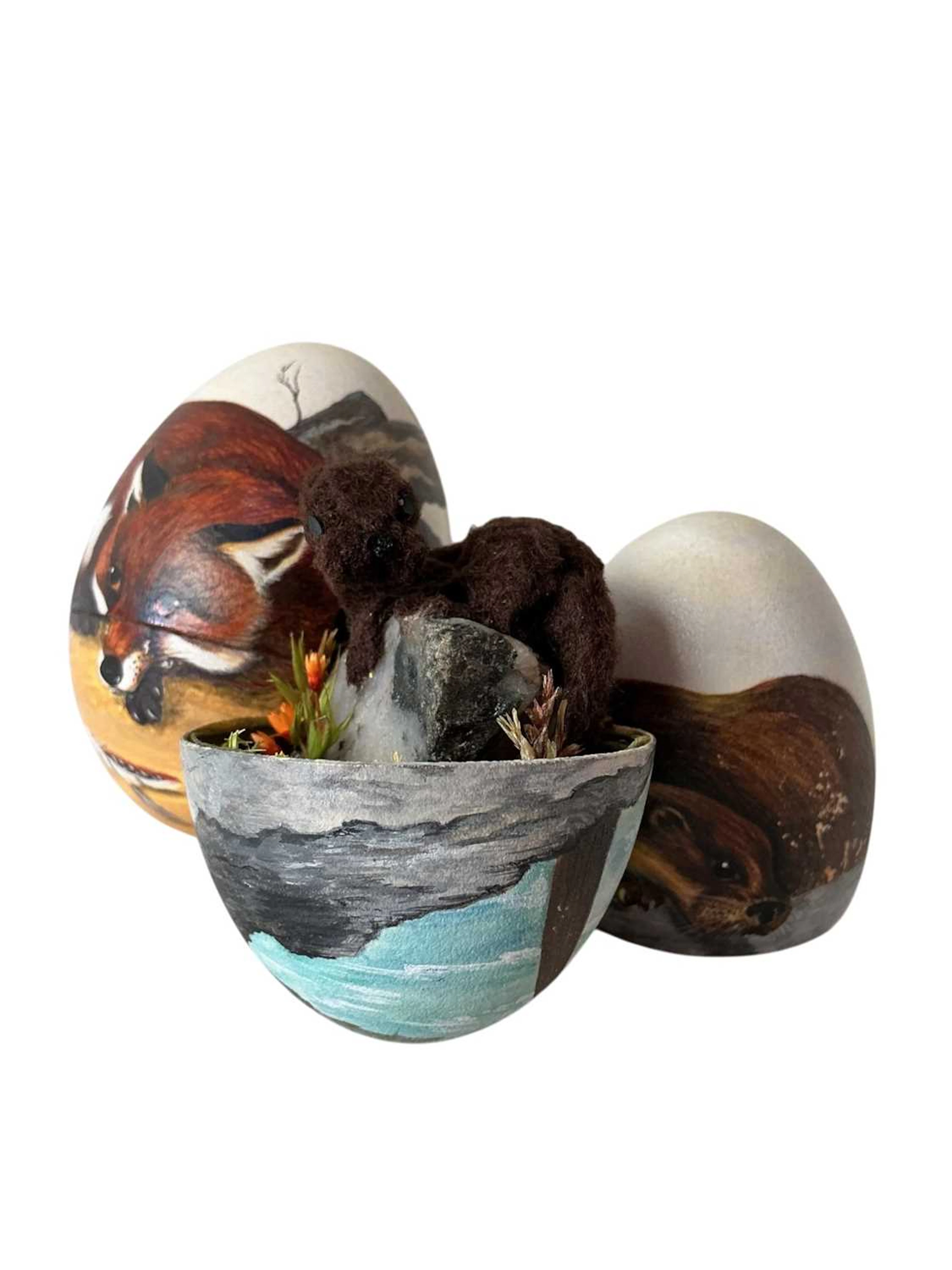 TWO VINTAGE EASTER EGG BOXES, EARLY 20TH CENTURY AND OTHERS