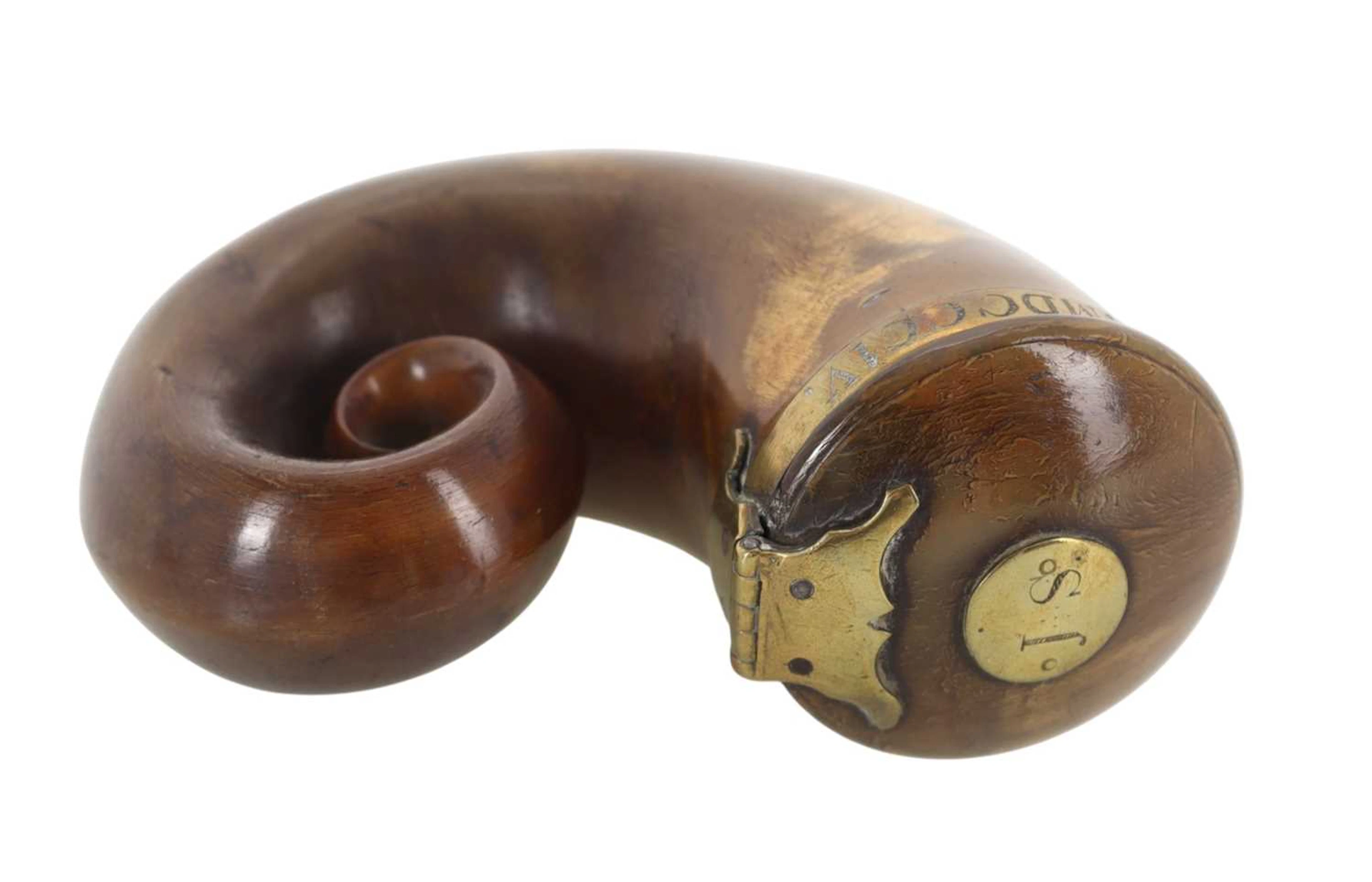 GEORGE III HORN SNUFF MULL, 1804 AND ANOTHER