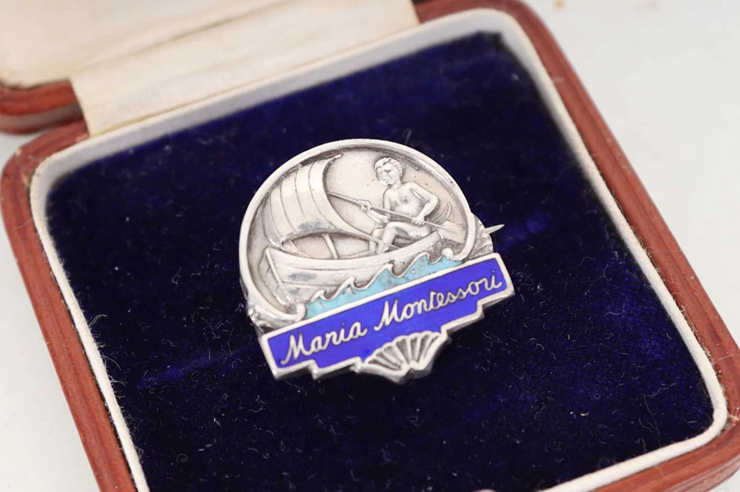 MARIA MONTESSORI SILVER BROOCH EARLY 20TH CENTURY
