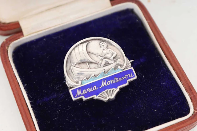 MARIA MONTESSORI SILVER BROOCH EARLY 20TH CENTURY