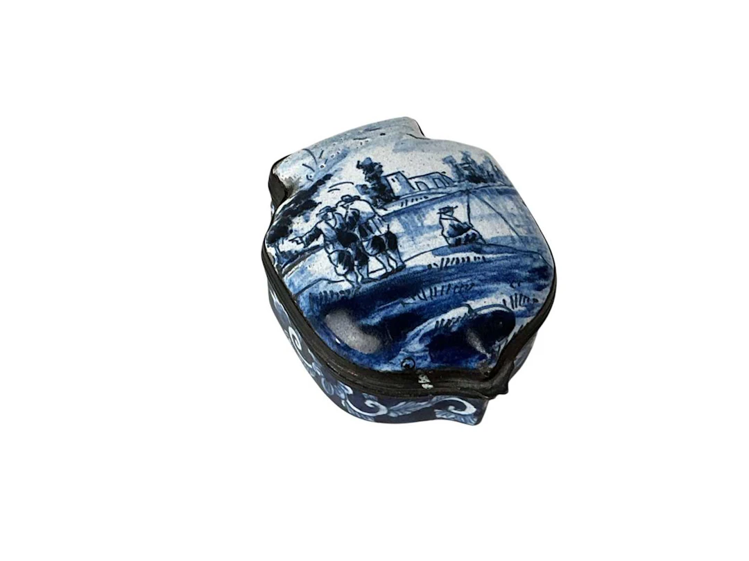 DELFT WARE TRINKET BOX EARLY 19TH CENTURY