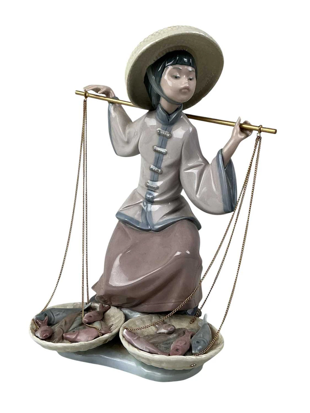 LLADRO FIGURE 'FISH A PLENTY', LATE 20TH CENTURY ALONG WITH OTHER