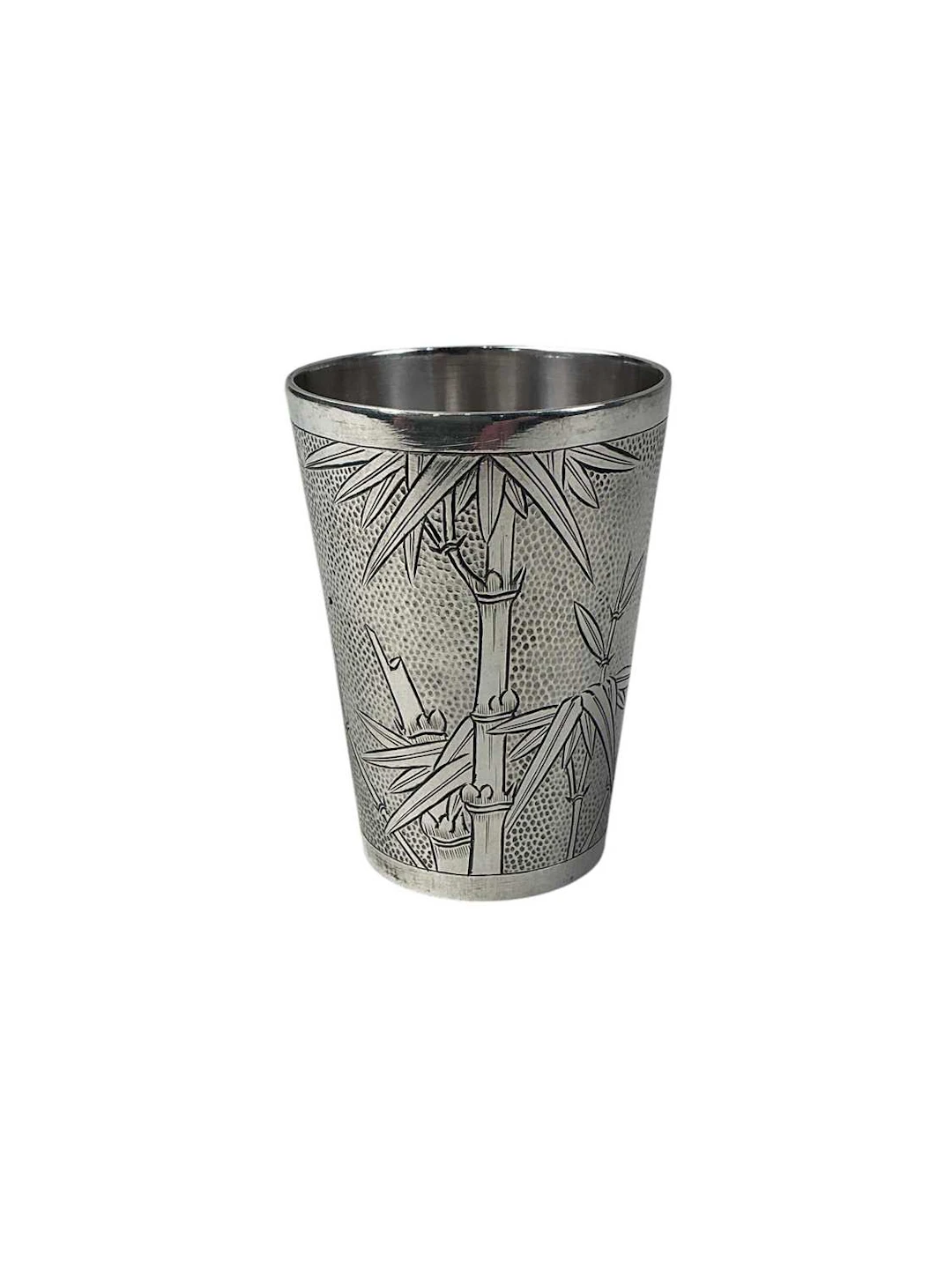 CHINESE SILVER SHOT TOT, EARLY 20TH CENTURY ALONG WITH A PAIR OF SILVER