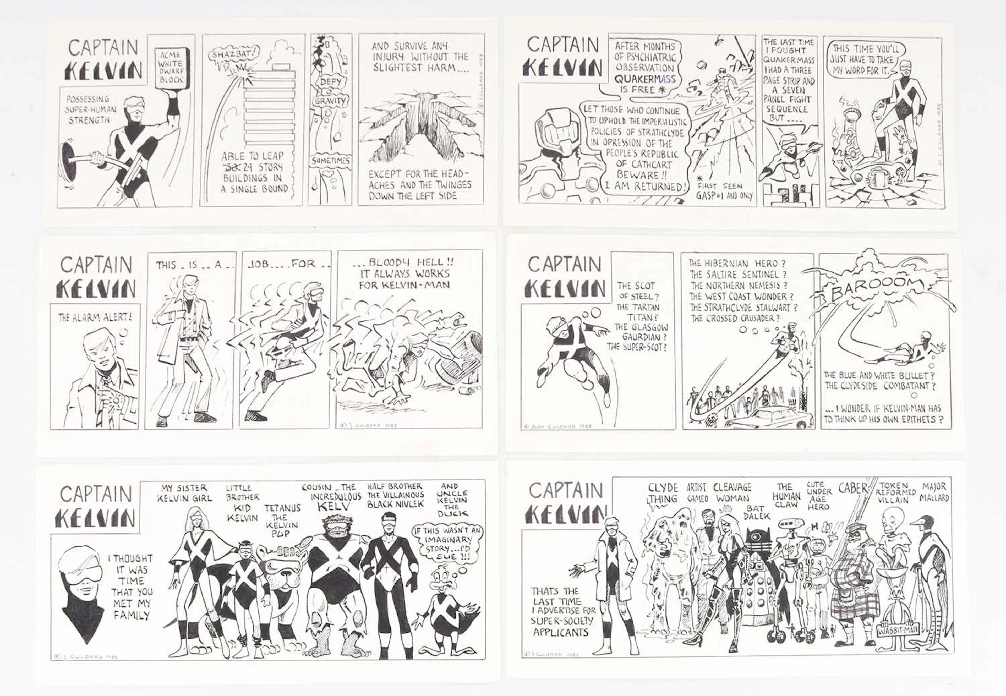 JACK CULBARD-ORIGINAL COMIC BOOK ARTWORK- CAPTAIN KELVIN 1983-1987