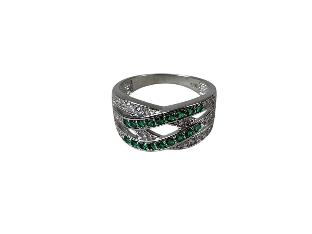 GROUP OF SILVER AND GEM SET RINGS MID/LATE 20TH CENTURY