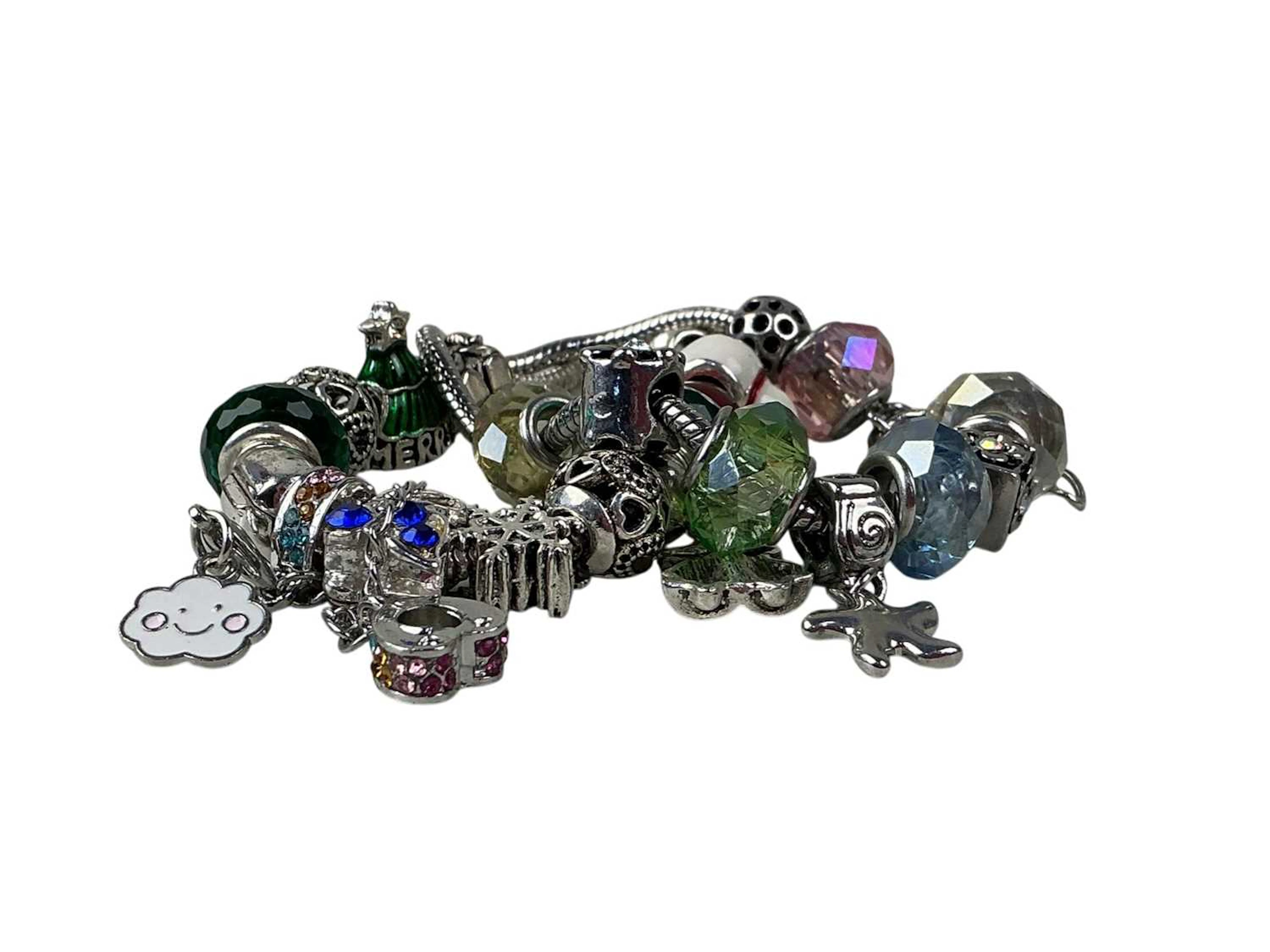 TWO CHARM BRACELETS LATE 20TH CENTURY
