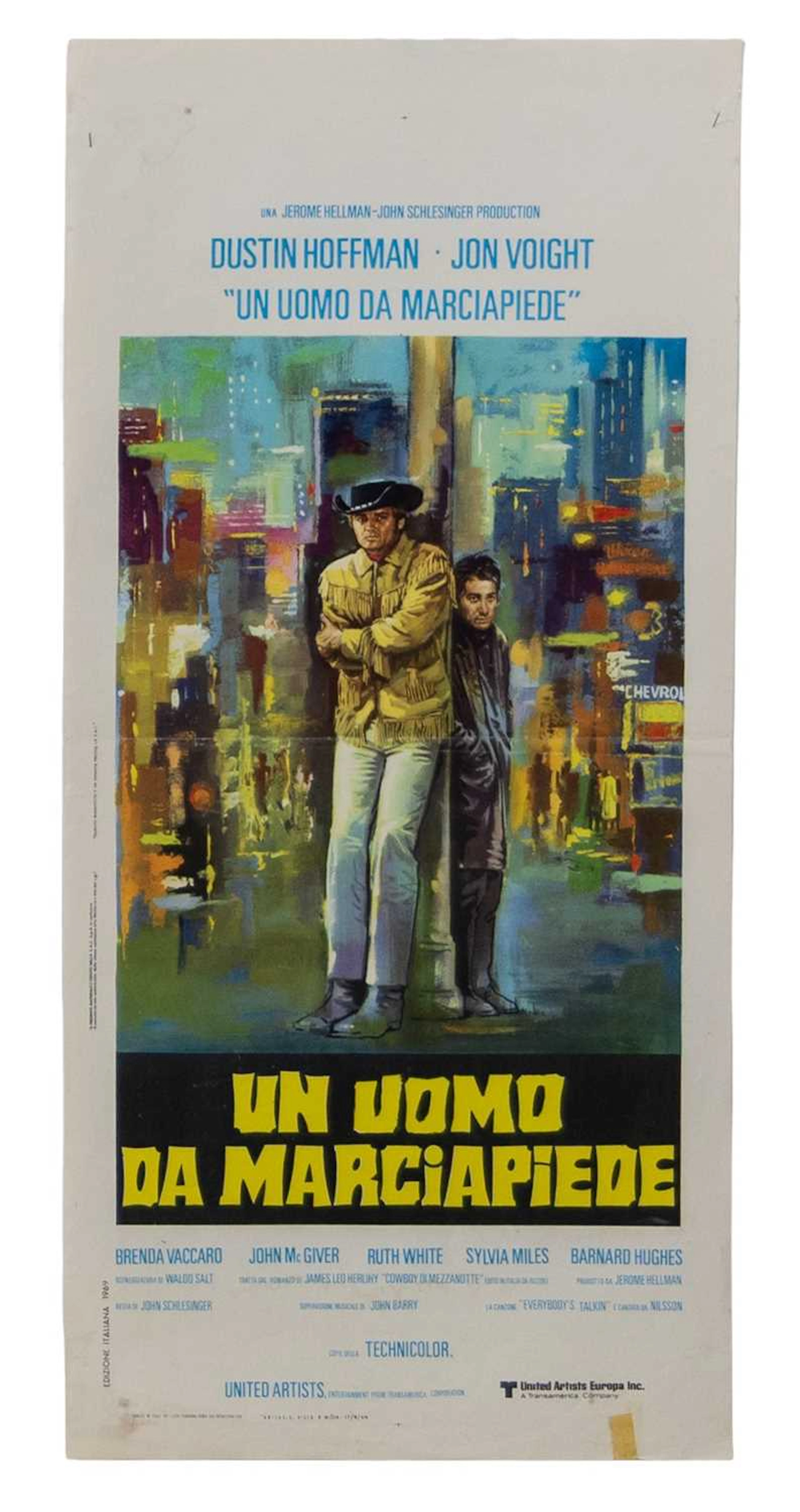 MIDNIGHT COWBOY ORIGINAL ITALIAN CINEMA POSTER 1969