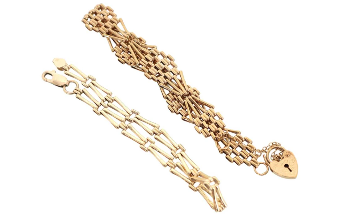 TWO GOLD BRACELETS MID/LATE 20TH CENTURY