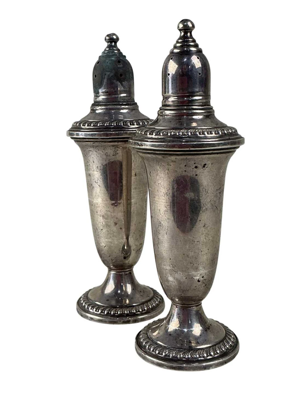 PAIR OF SILVER SALT AND PEPPER CASTERS EARLY 20TH CENTURY