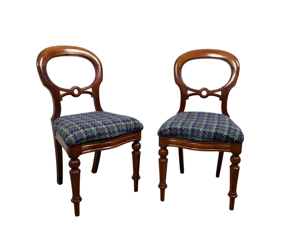 PAIR OF MAHOGANY BALLOON BACK CHAIRS EARLY/MID 20TH CENTURY