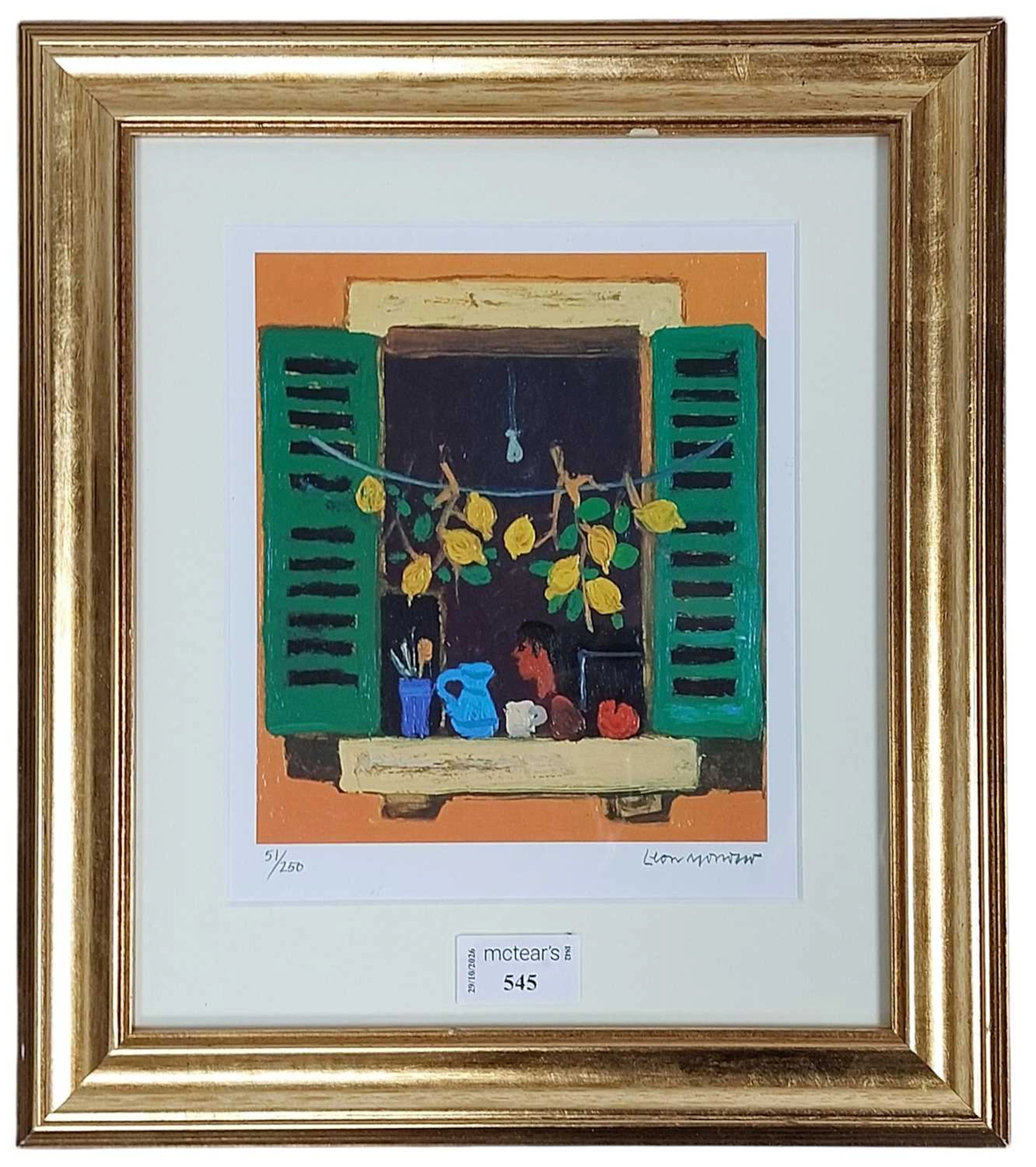 * LEON MORROCCO RSA RGI (SCOTTISH b. 1942) LEMONS IN THE WINDOW