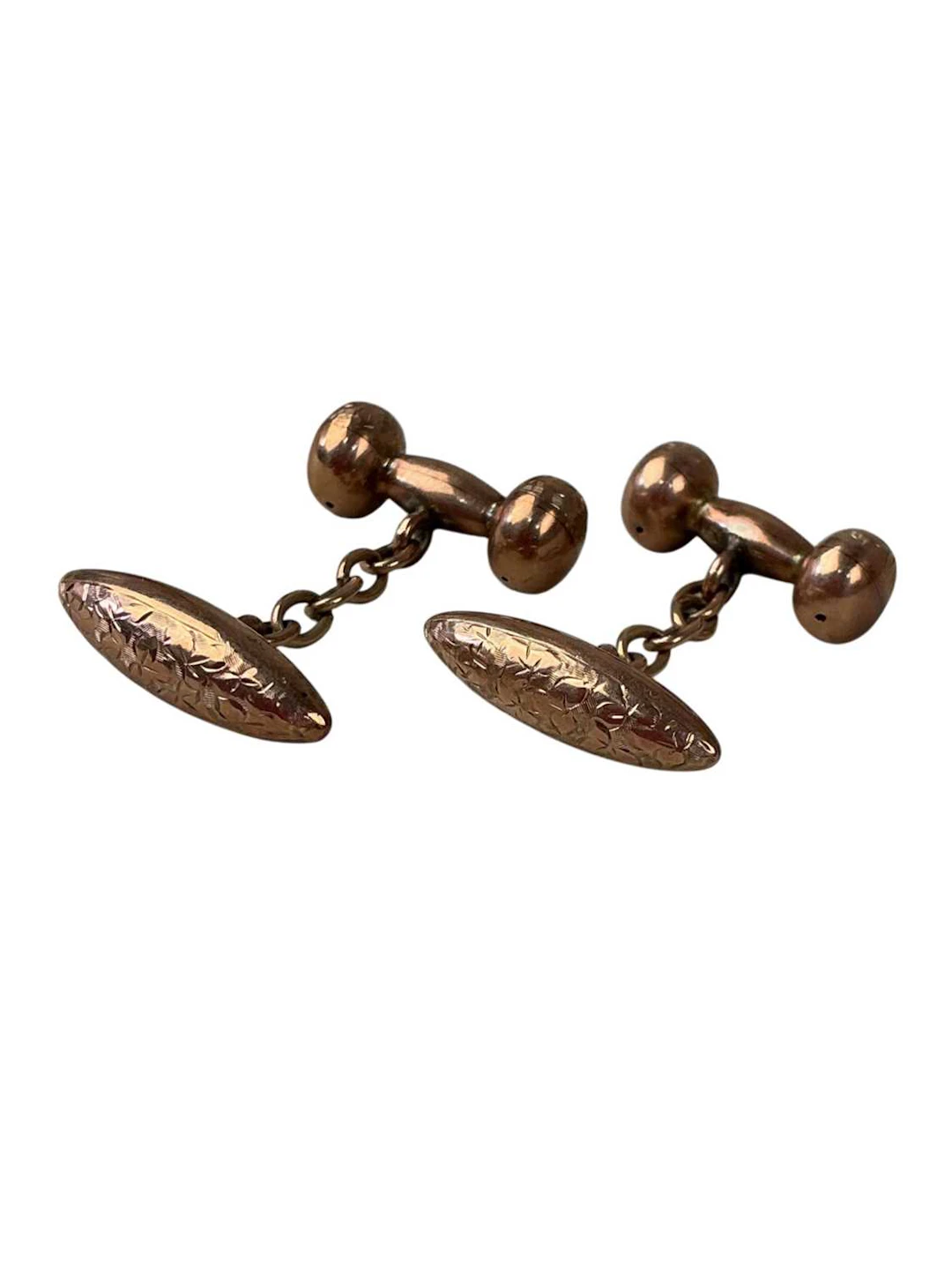 PAIR OF GOLD CUFFLINKS, EARLY 20TH CENTURY AND A GROUP OF COSTUME JEWELLERY