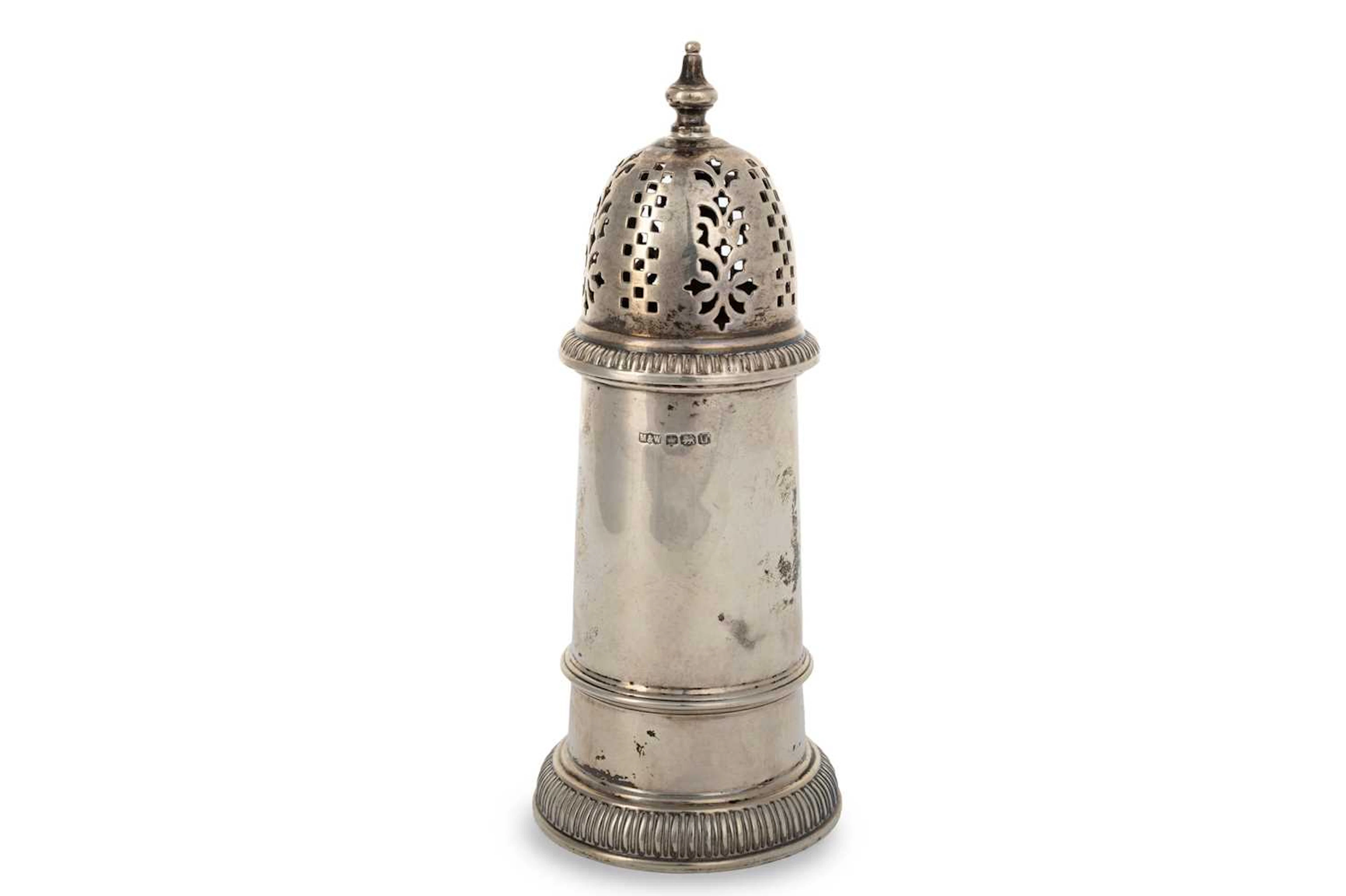 GEORGE V SILVER SUGAR CASTER MAKER MAPPIN & WEBB, SHEFFIELD 1937