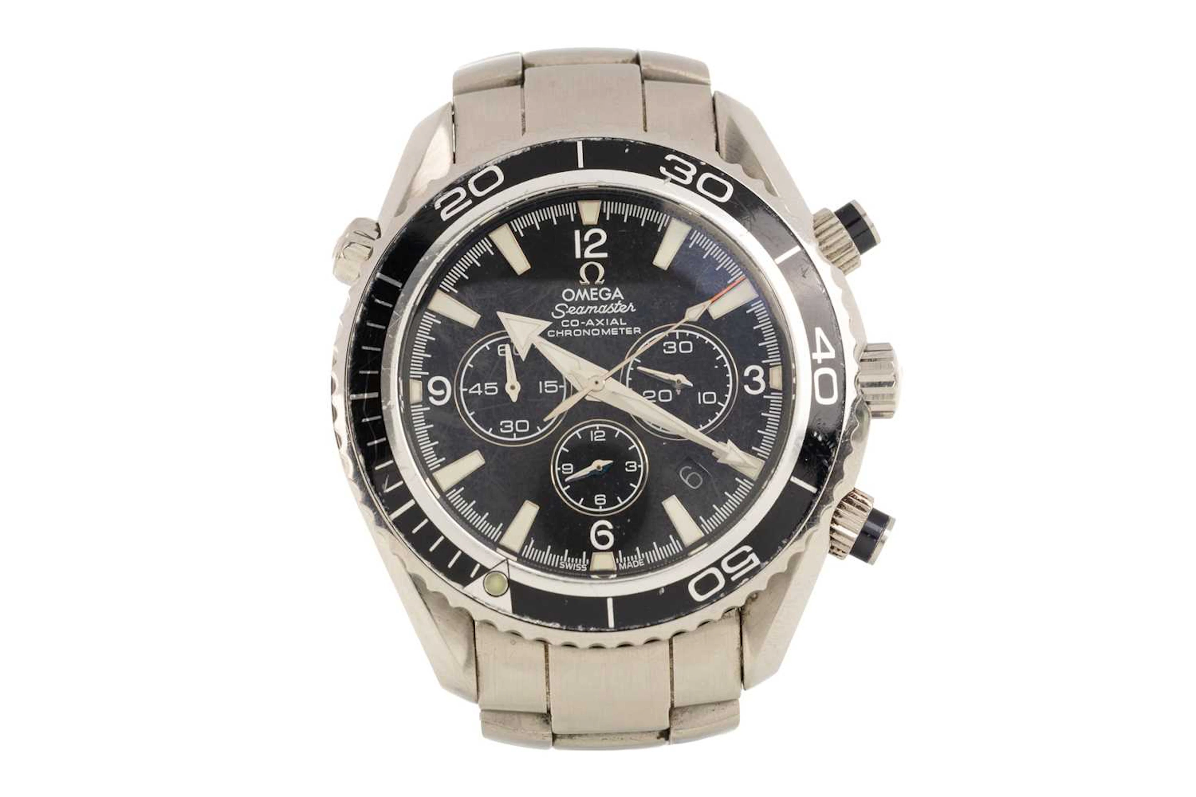 OMEGA SEAMASTER 'PLANET OCEAN' STAINLESS STEEL CHRONOMETER WRIST WATCH