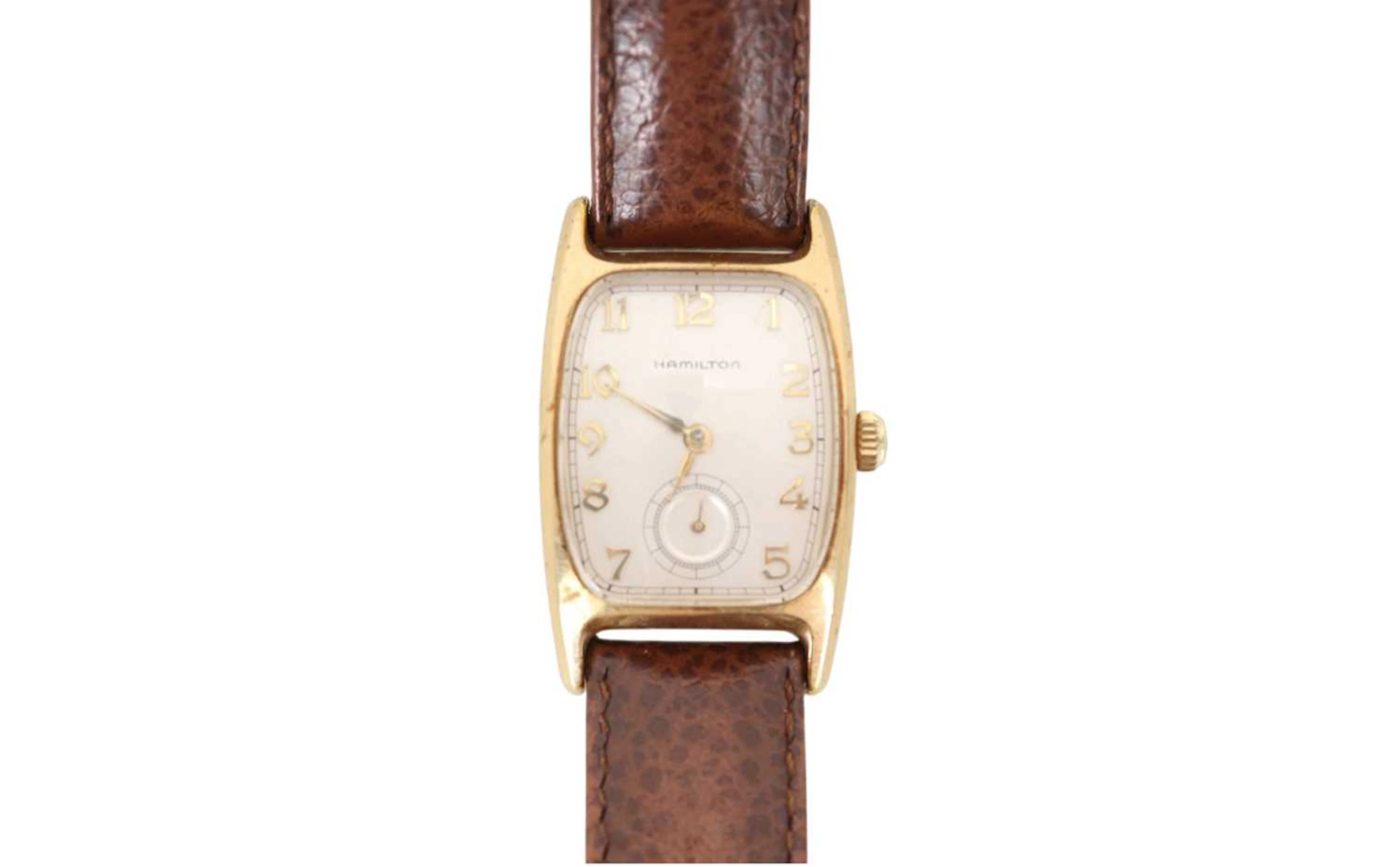 HAMILTON AMERICAN CLASSIC BOULTON GOLD PLATED QUARTZ WRIST WATCH