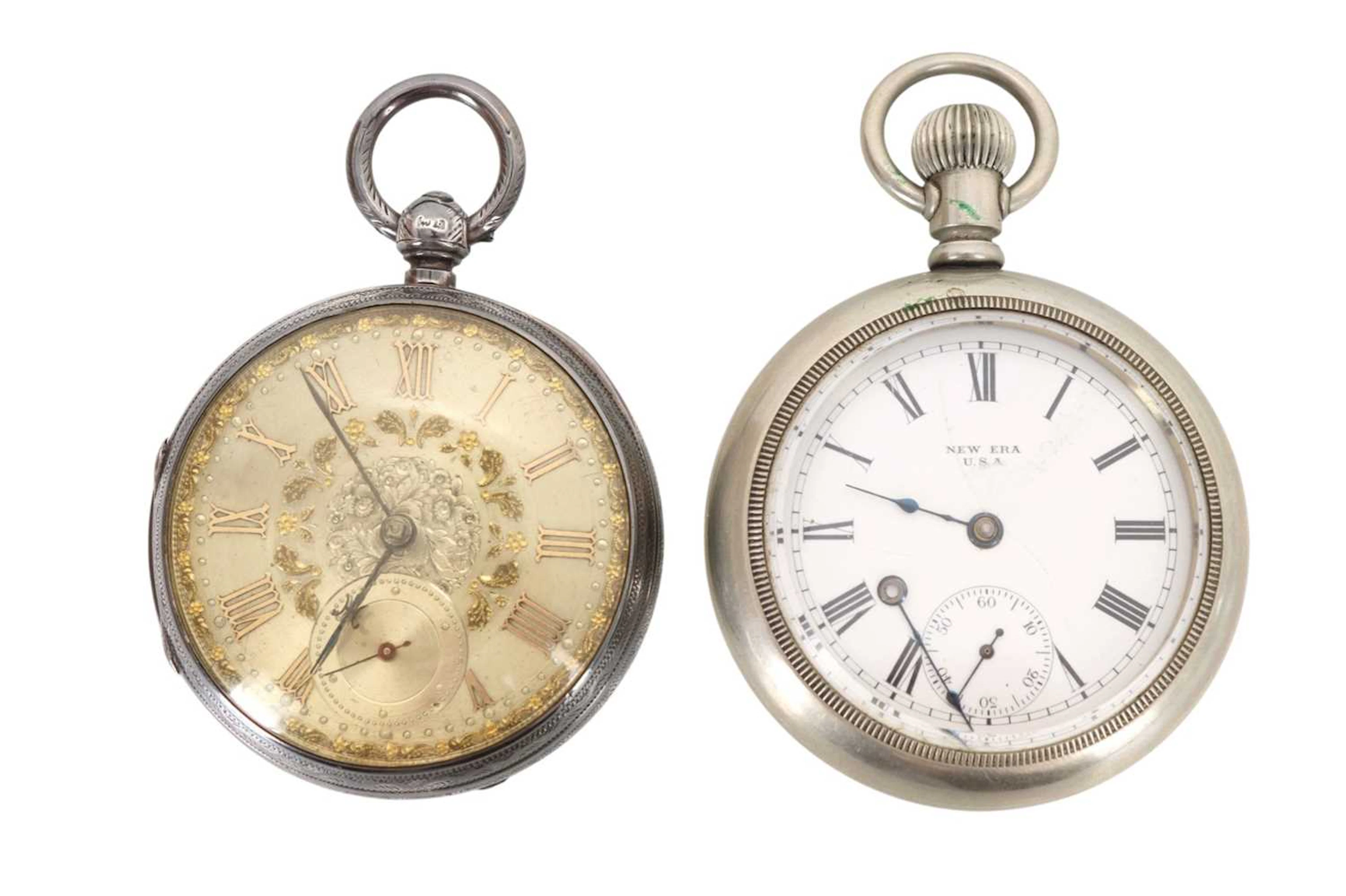 SILVER OPEN FACE POCKET WATCH AND ANOTHER LATE 19TH/EARLY 20TH CENTURY