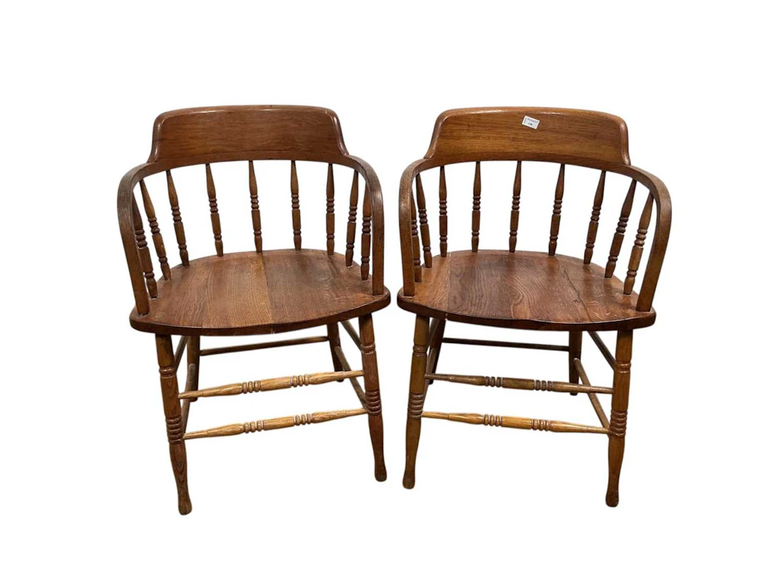PAIR OF OAK ARMCHAIRS MID/LATE 20TH CENTURY