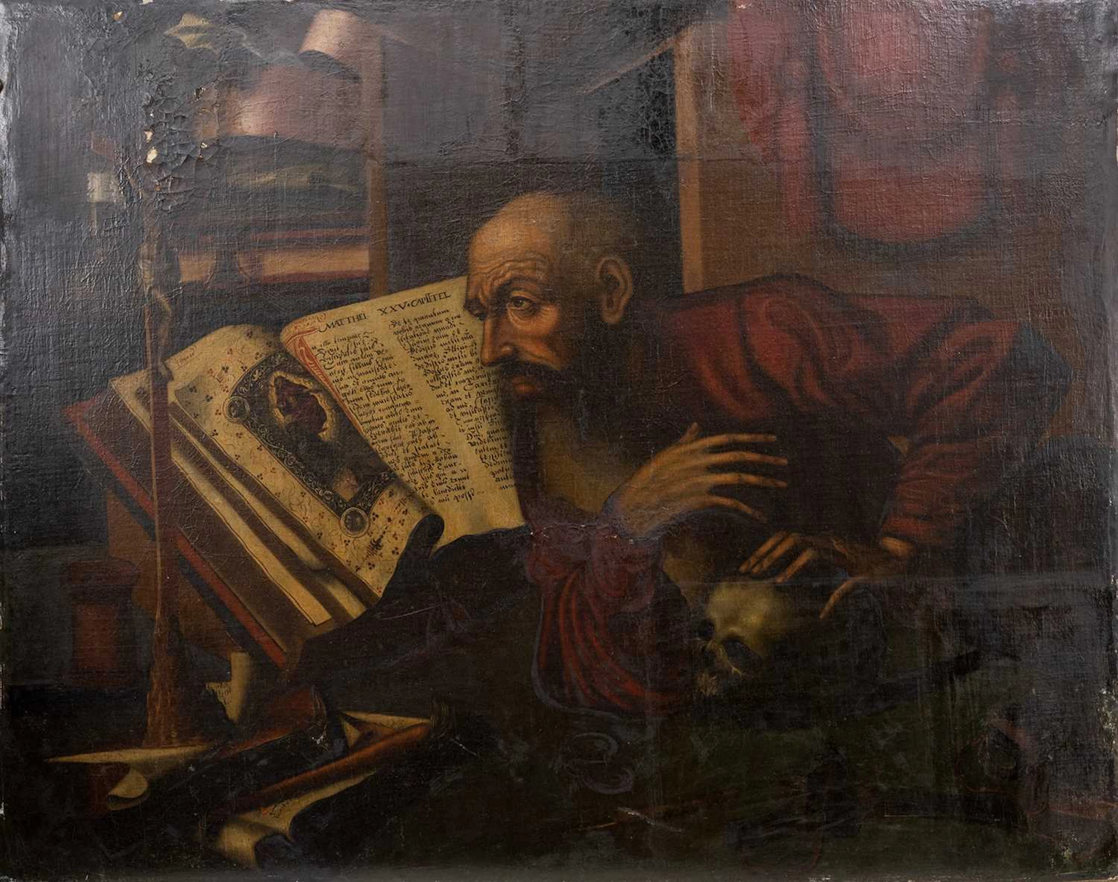 AFTER MARINUS VAN REYMERSWAELE (DUTCH 1490 - 1546) ST JEROME IN HIS STUDY